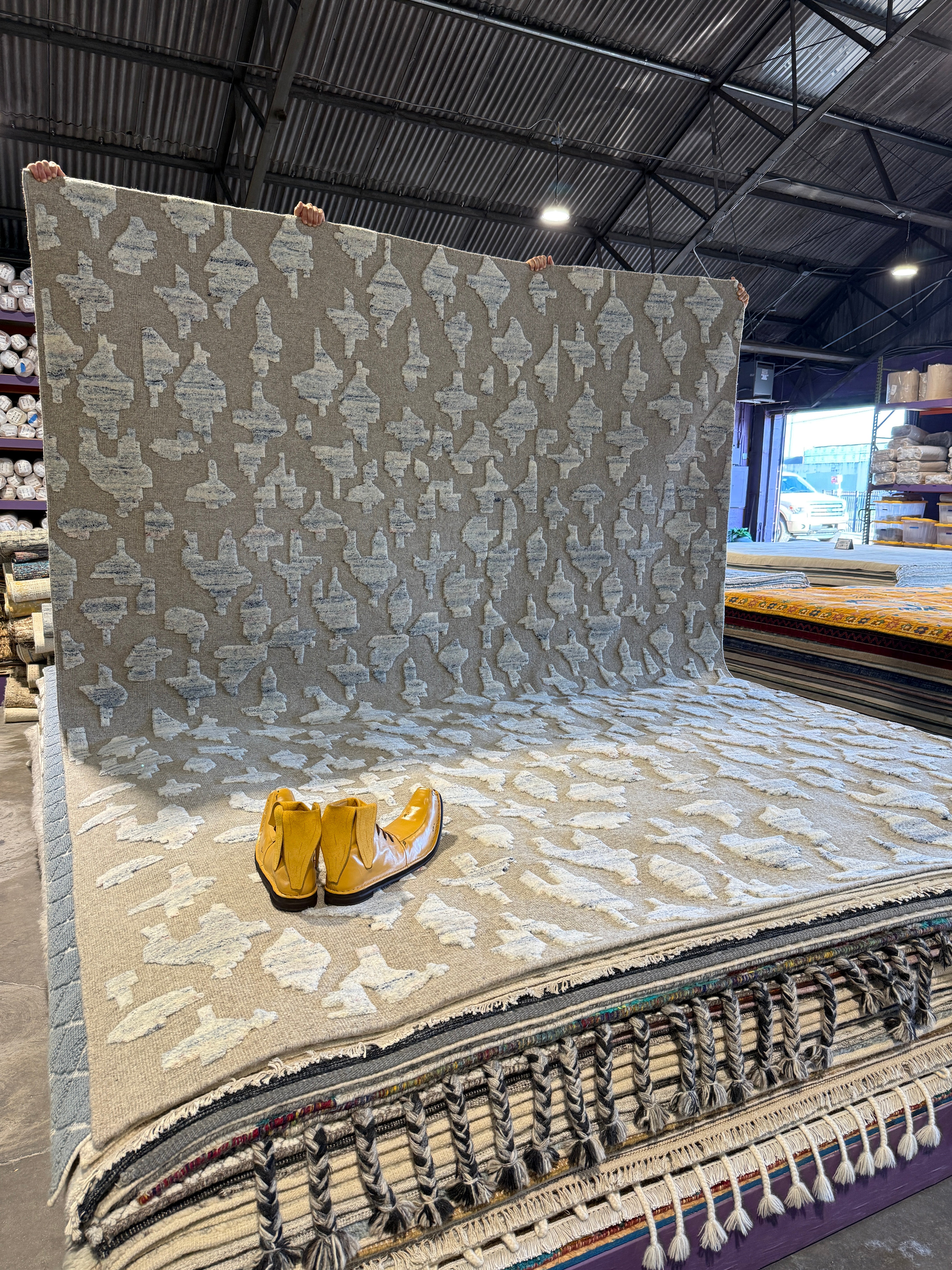 Messed with Texas 9x12 Hand-Knotted Modern Abstract Rug