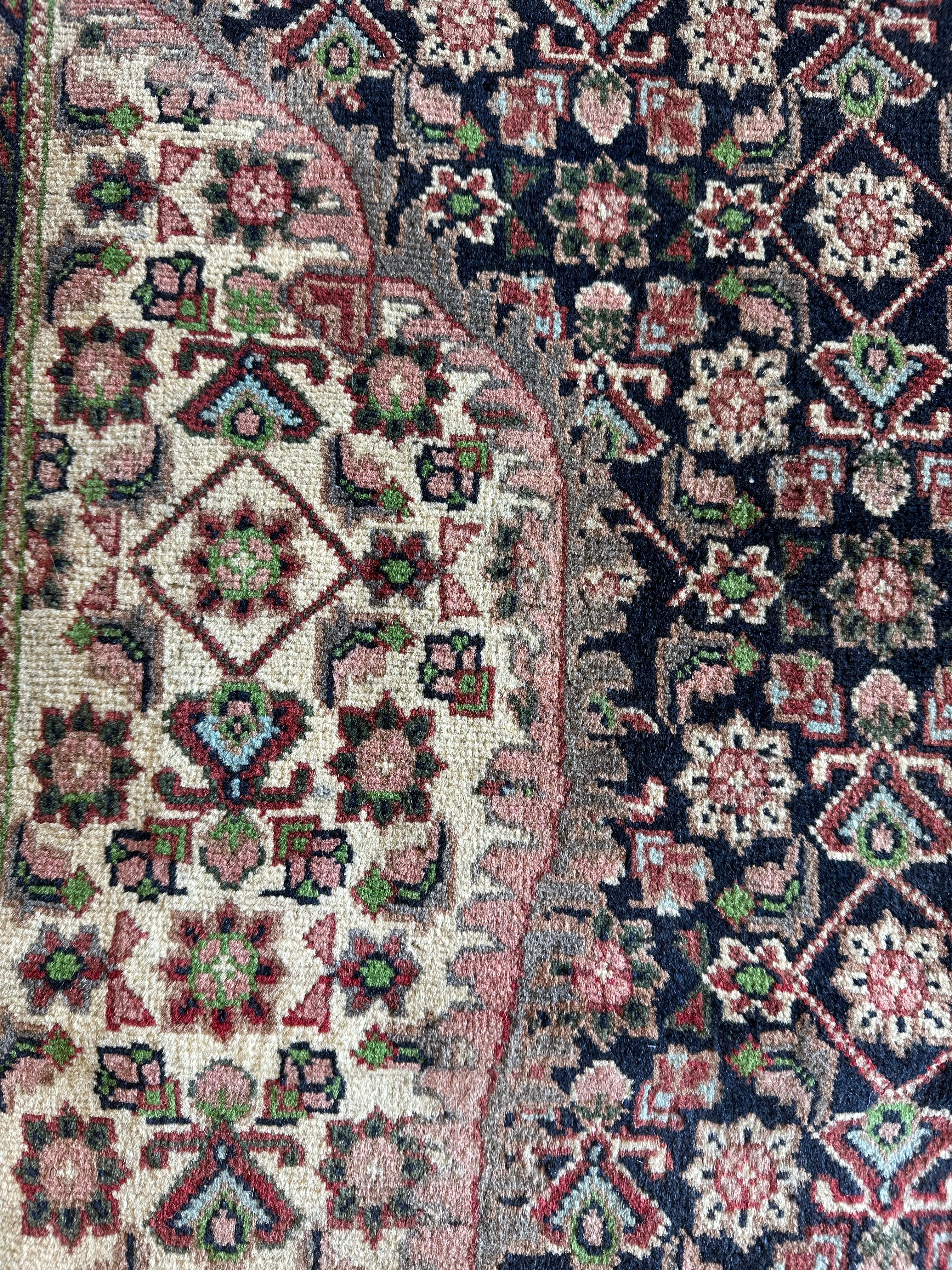 Amanda Bolger 6.5x9.1 Navy and Red Hand-Knotted Persian Rug