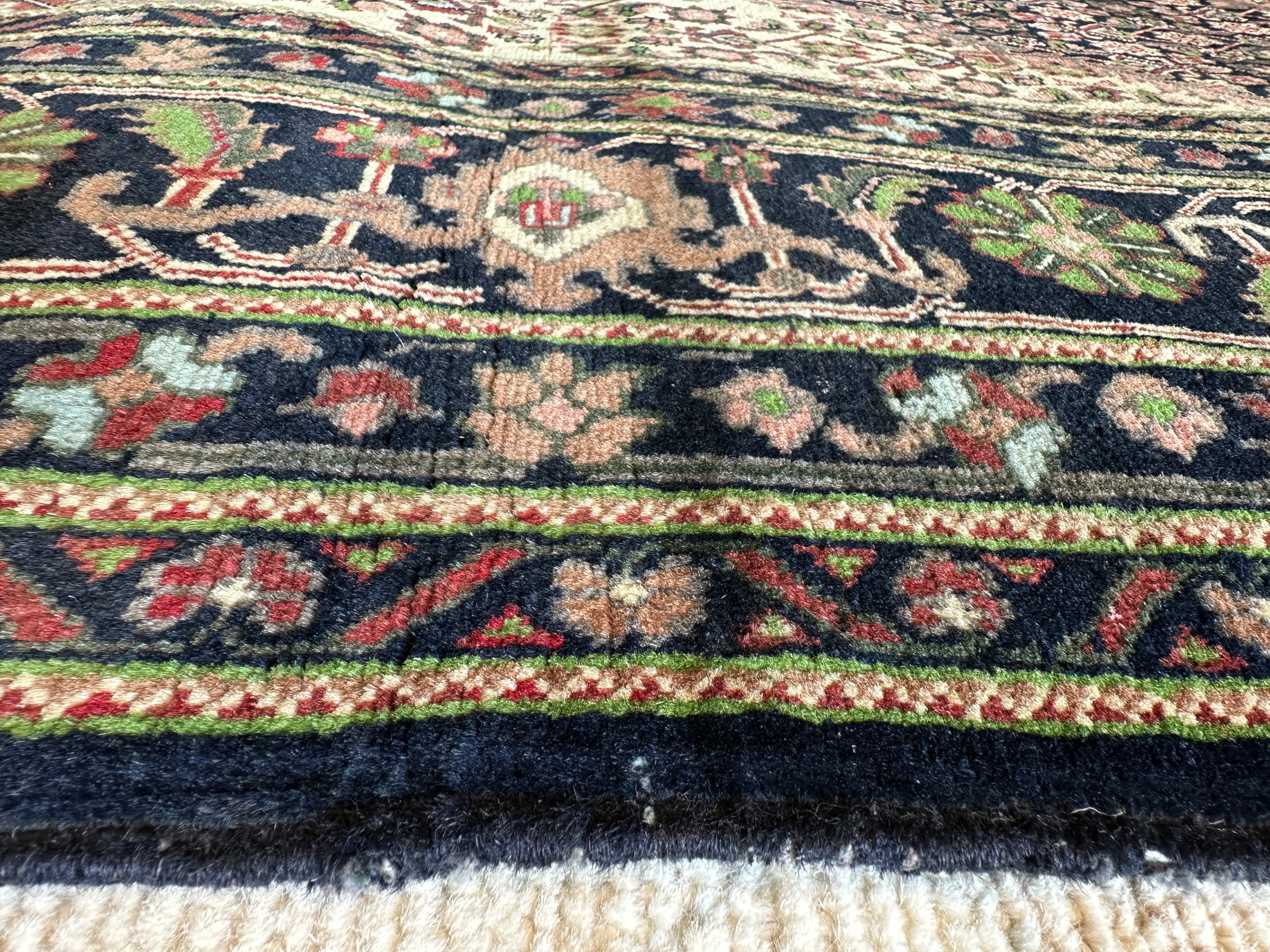 Amanda Bolger 6.5x9.1 Navy and Red Hand-Knotted Persian Rug
