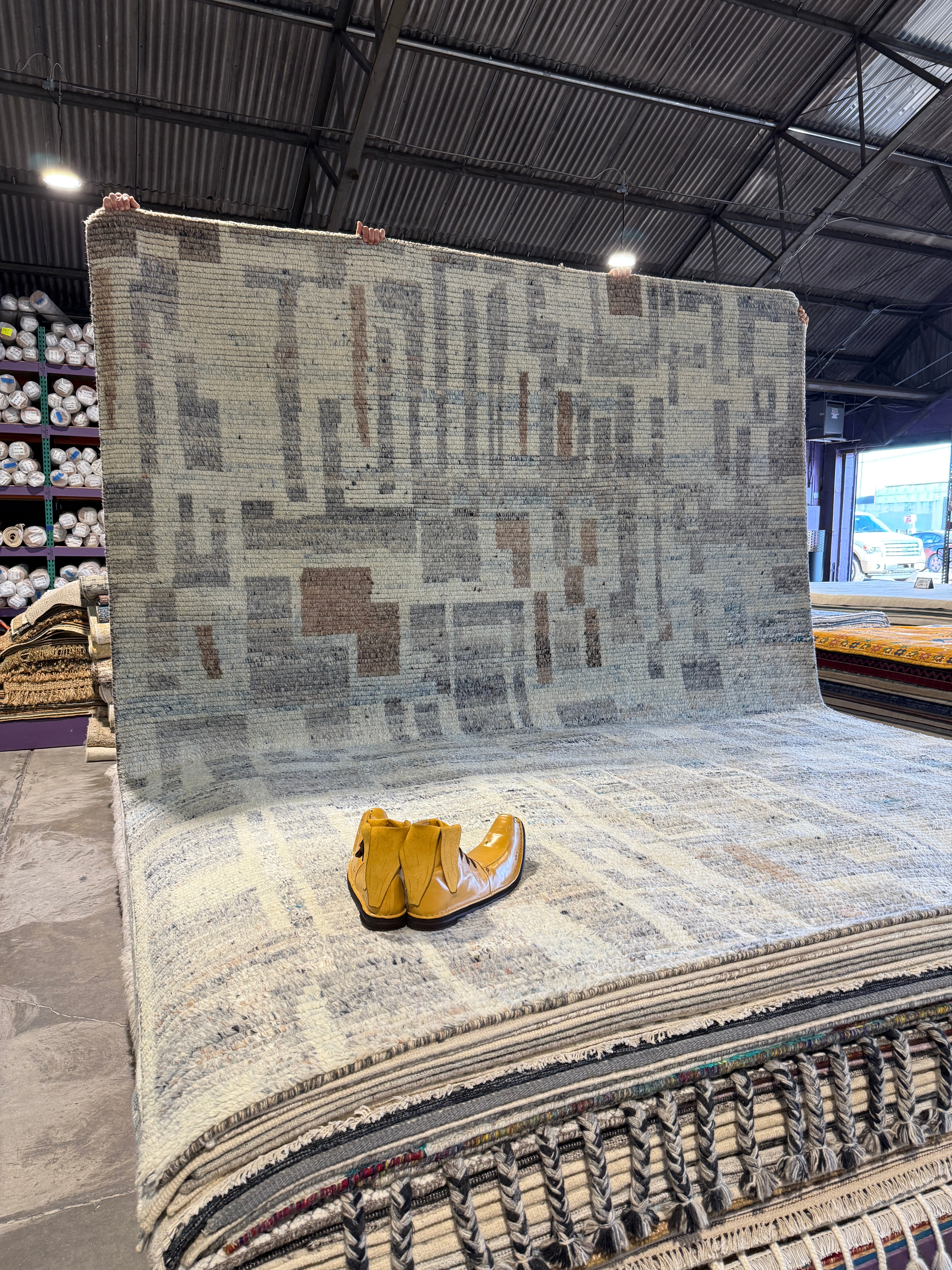 Rick 9.3x12 Hand-Knotted Natural Cut Pile