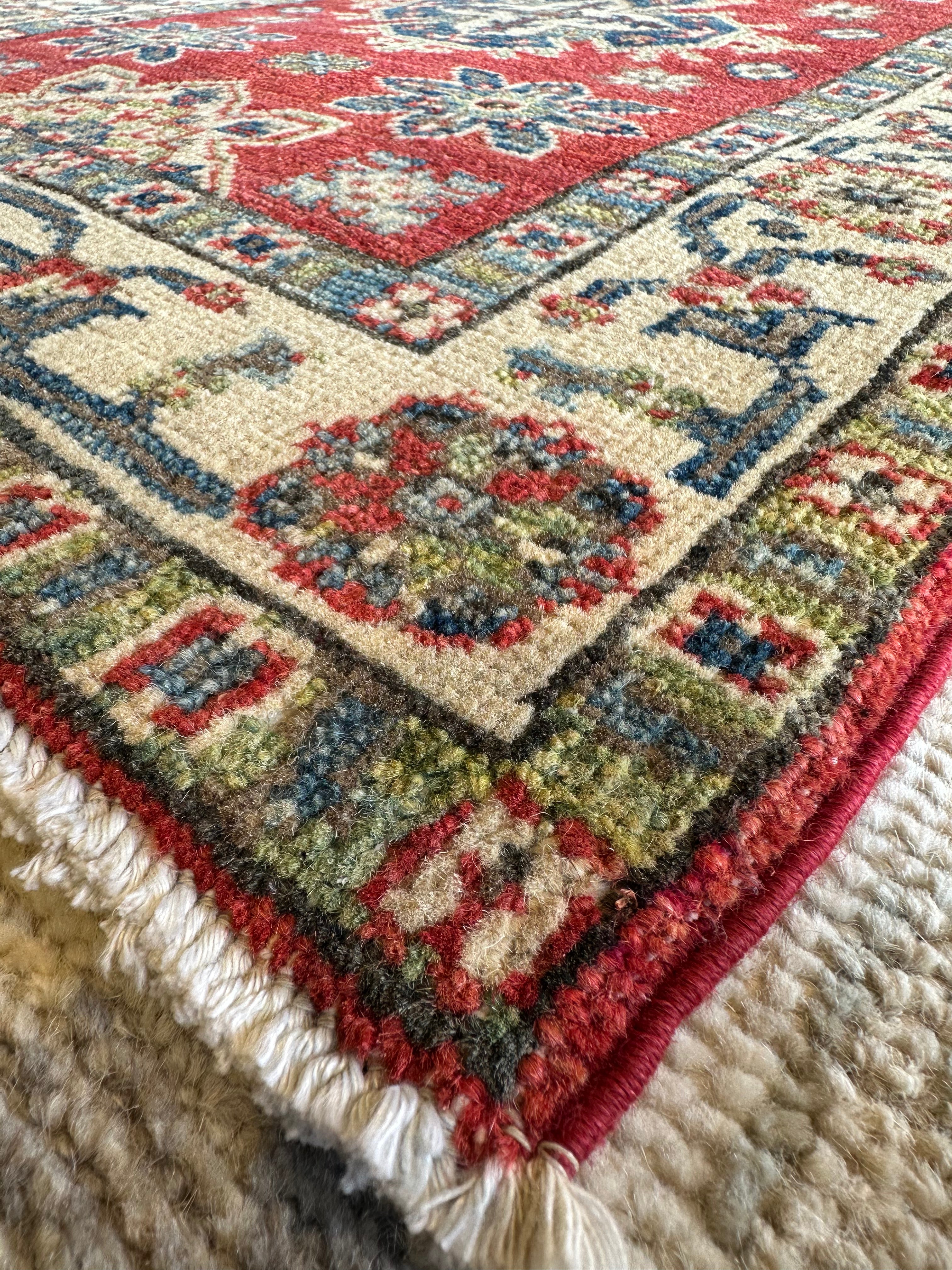 Brooke Jaye Taylor 2x2.11 Red Hand-Knotted Kazak Rug