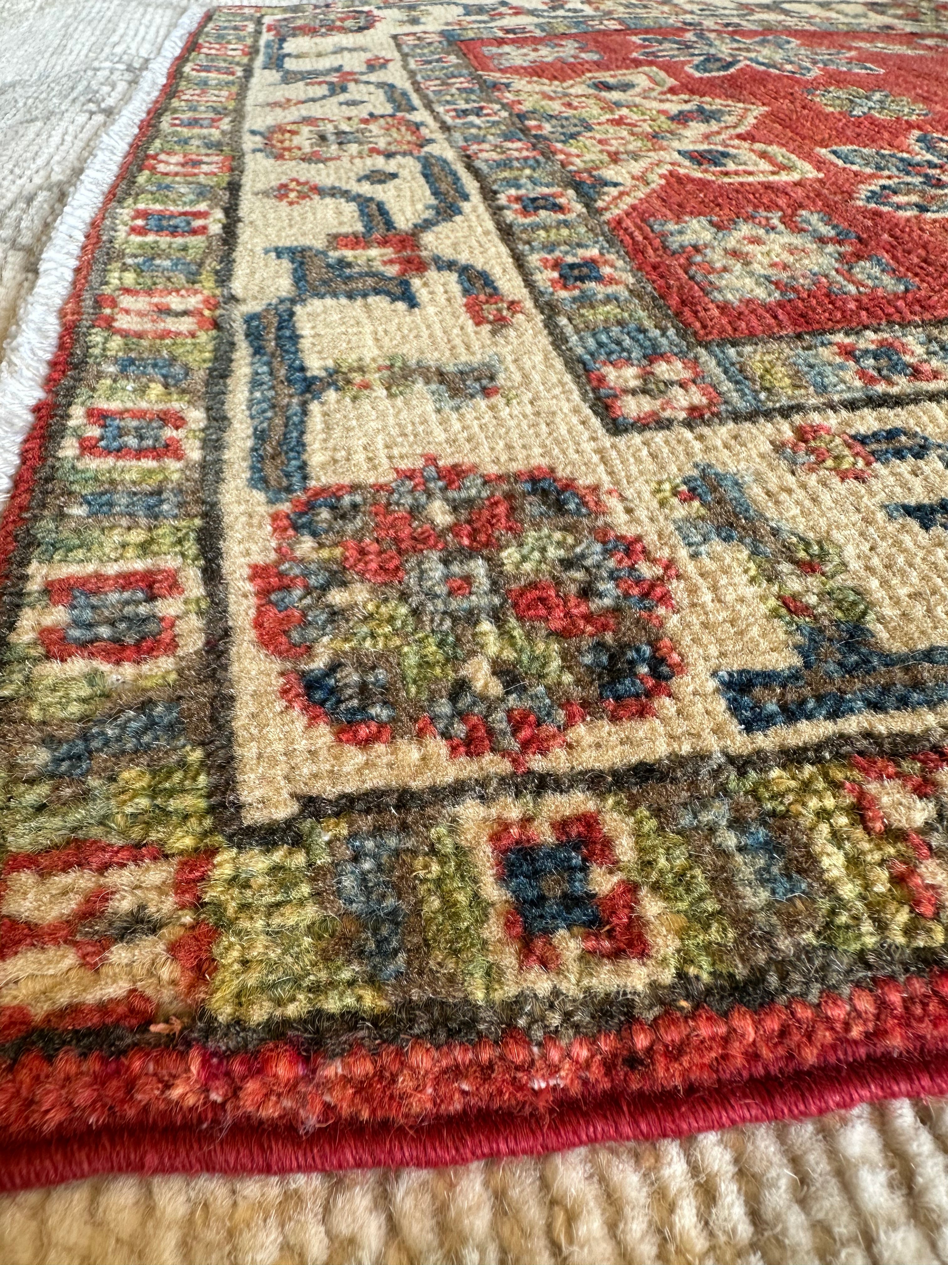 Brooke Jaye Taylor 2x2.11 Red Hand-Knotted Kazak Rug