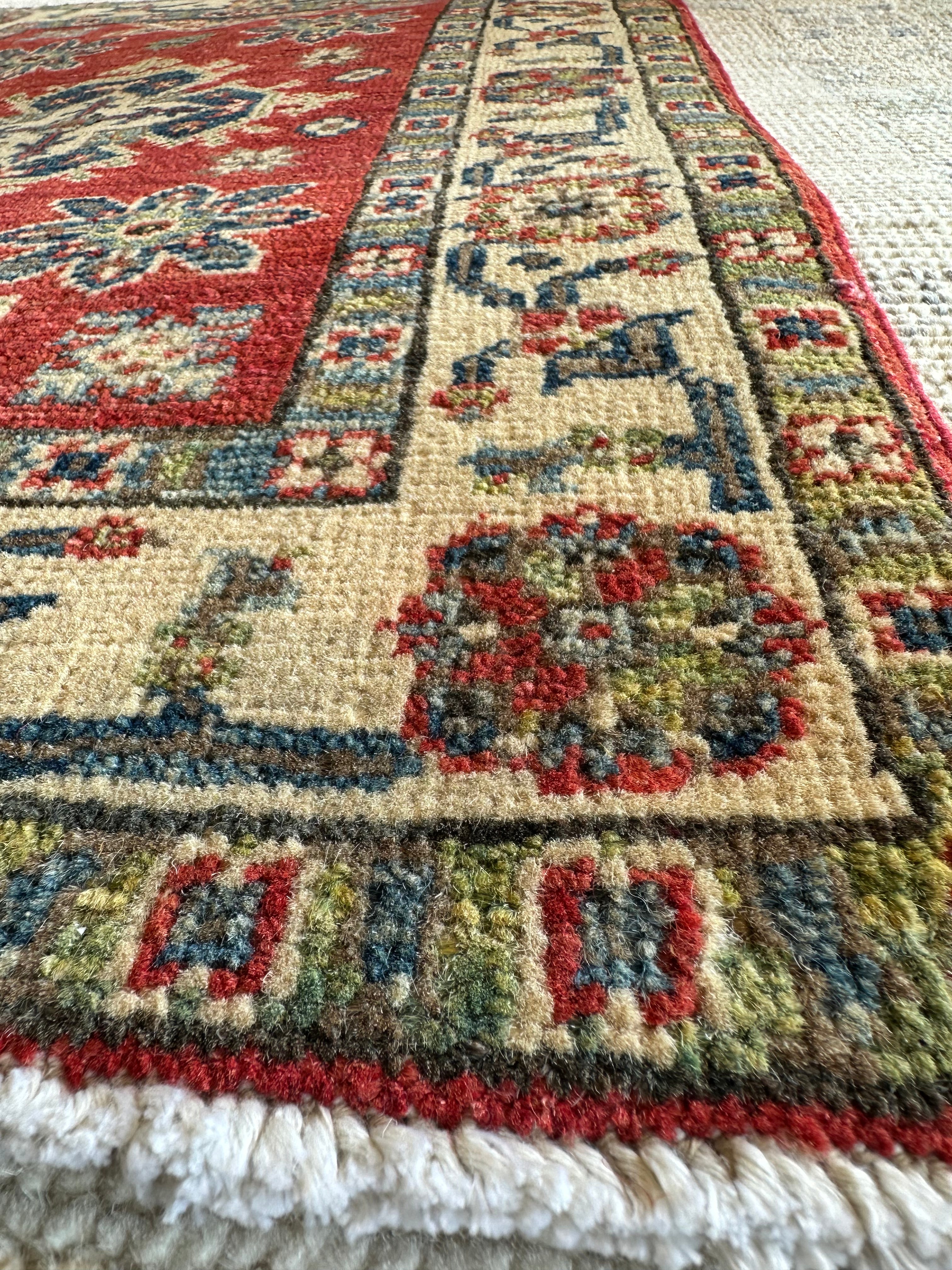 Brooke Jaye Taylor 2x2.11 Red Hand-Knotted Kazak Rug