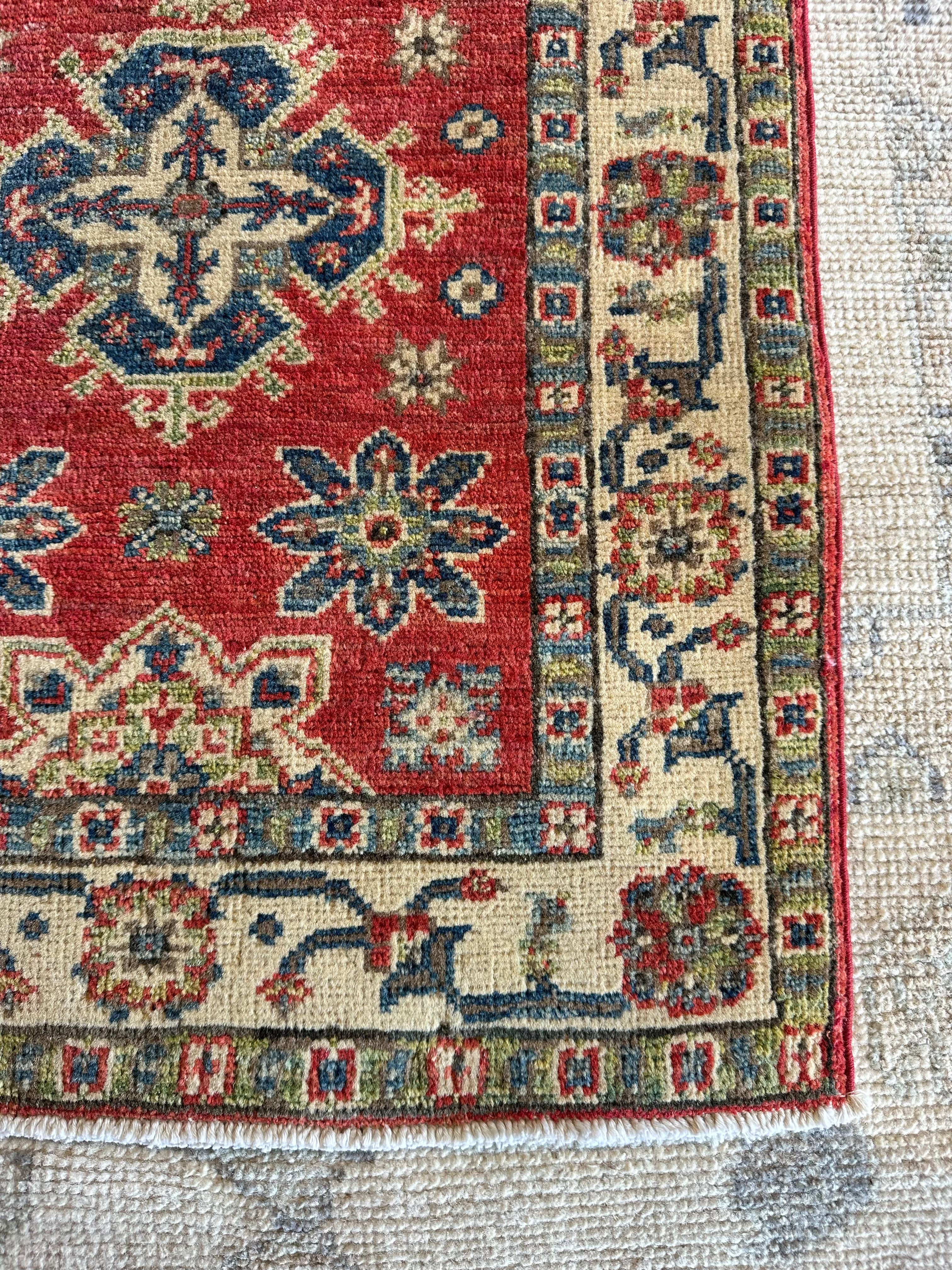 Brooke Jaye Taylor 2x2.11 Red Hand-Knotted Kazak Rug