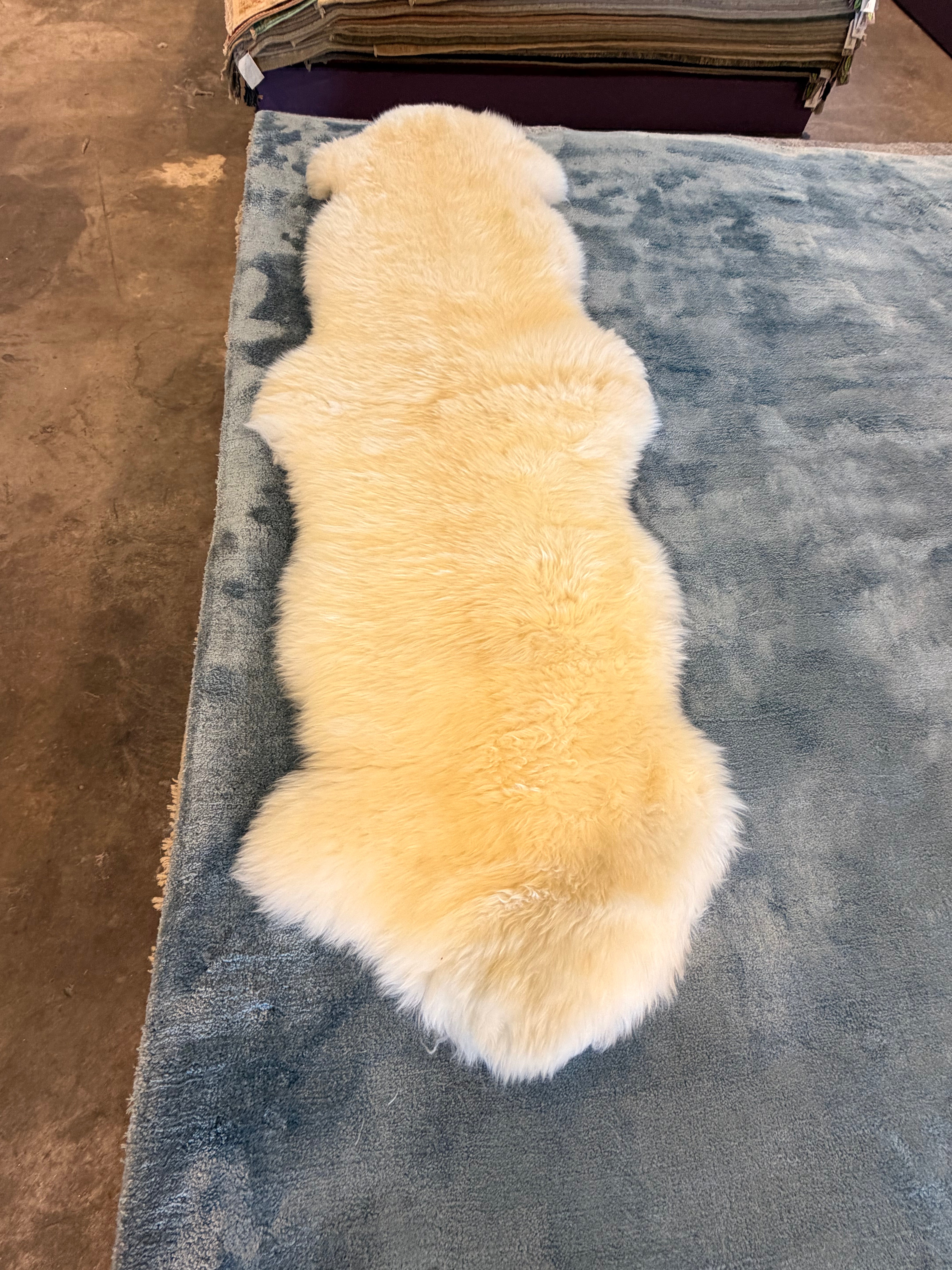 Double Pelt White Sheepskin Rug