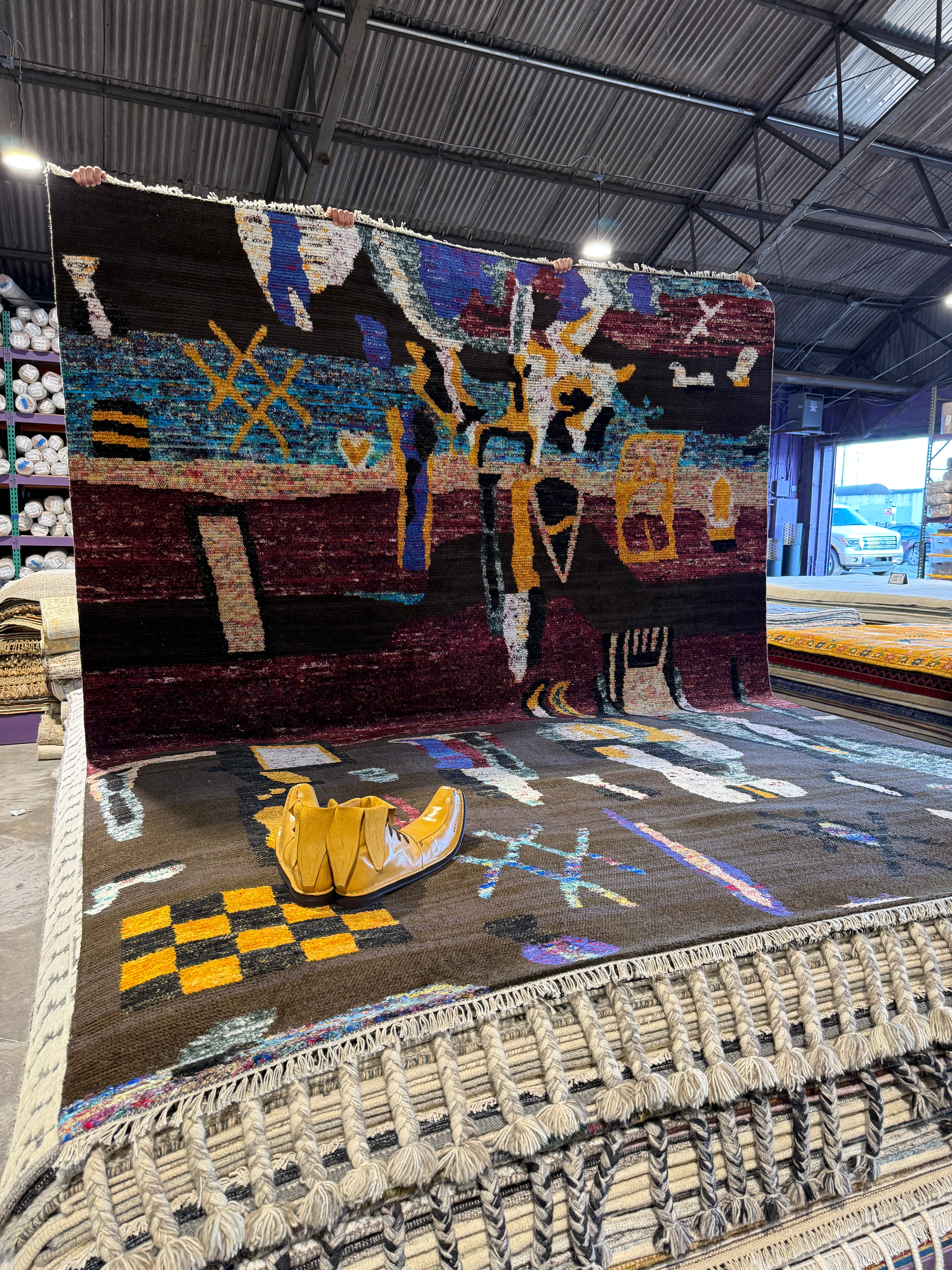 James Wolk 9x12 Colorful Hand-Knotted Modern Rug