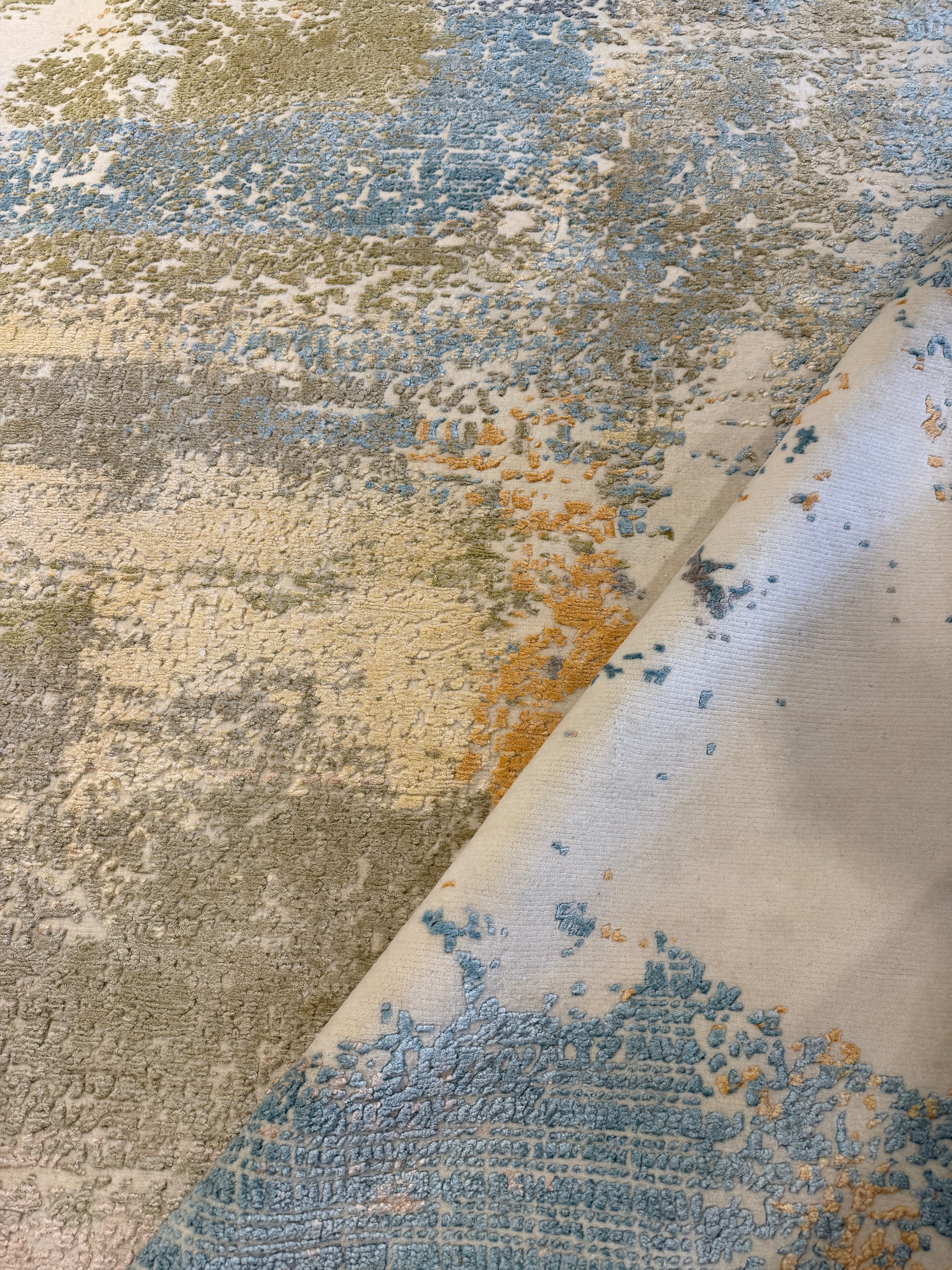 Elio Strafford 9x12 Blue Hand-Knotted Modern Abstract Rug