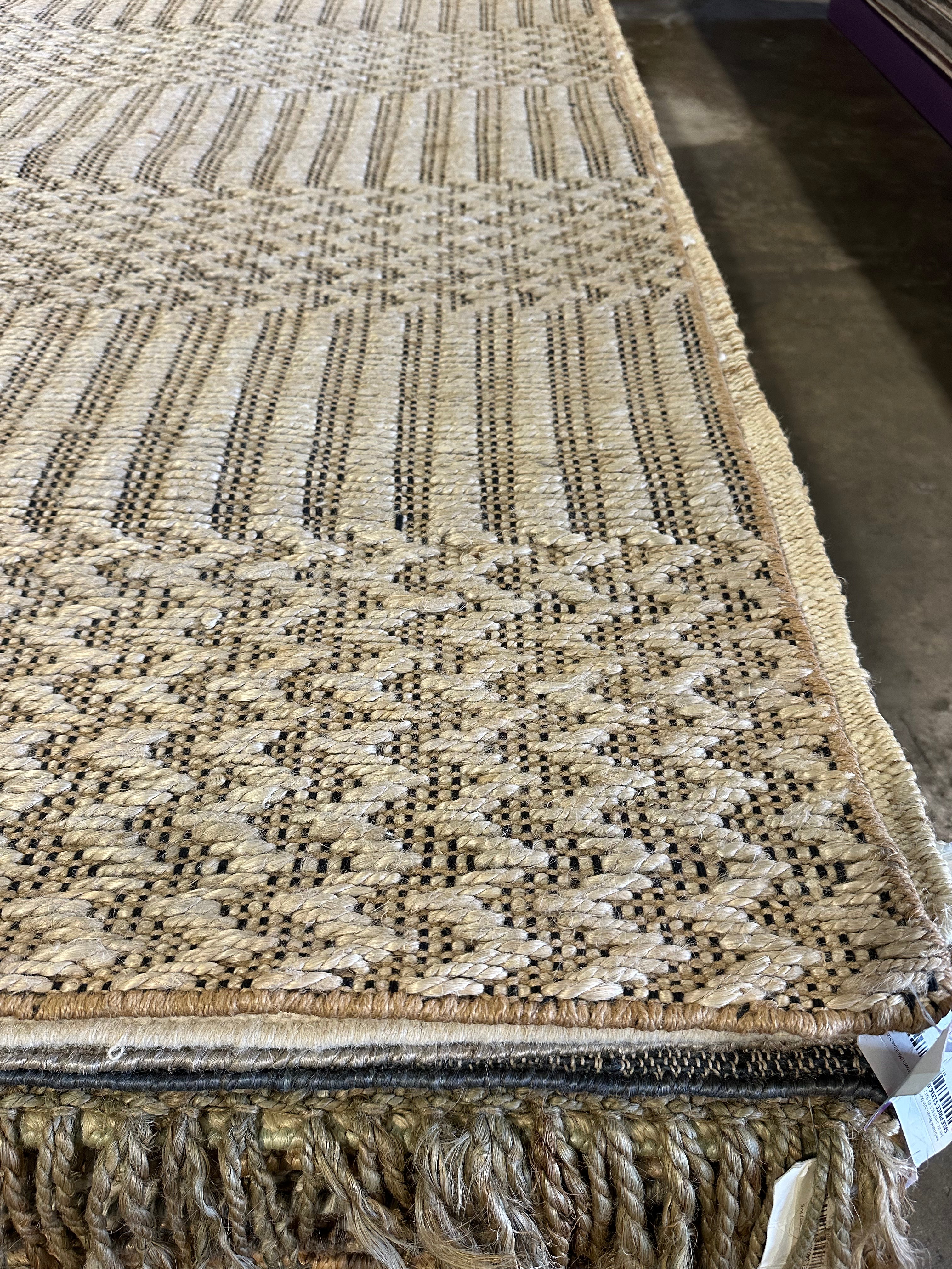 Stefon Handwoven 8x11.3 Durrie Jute Rug