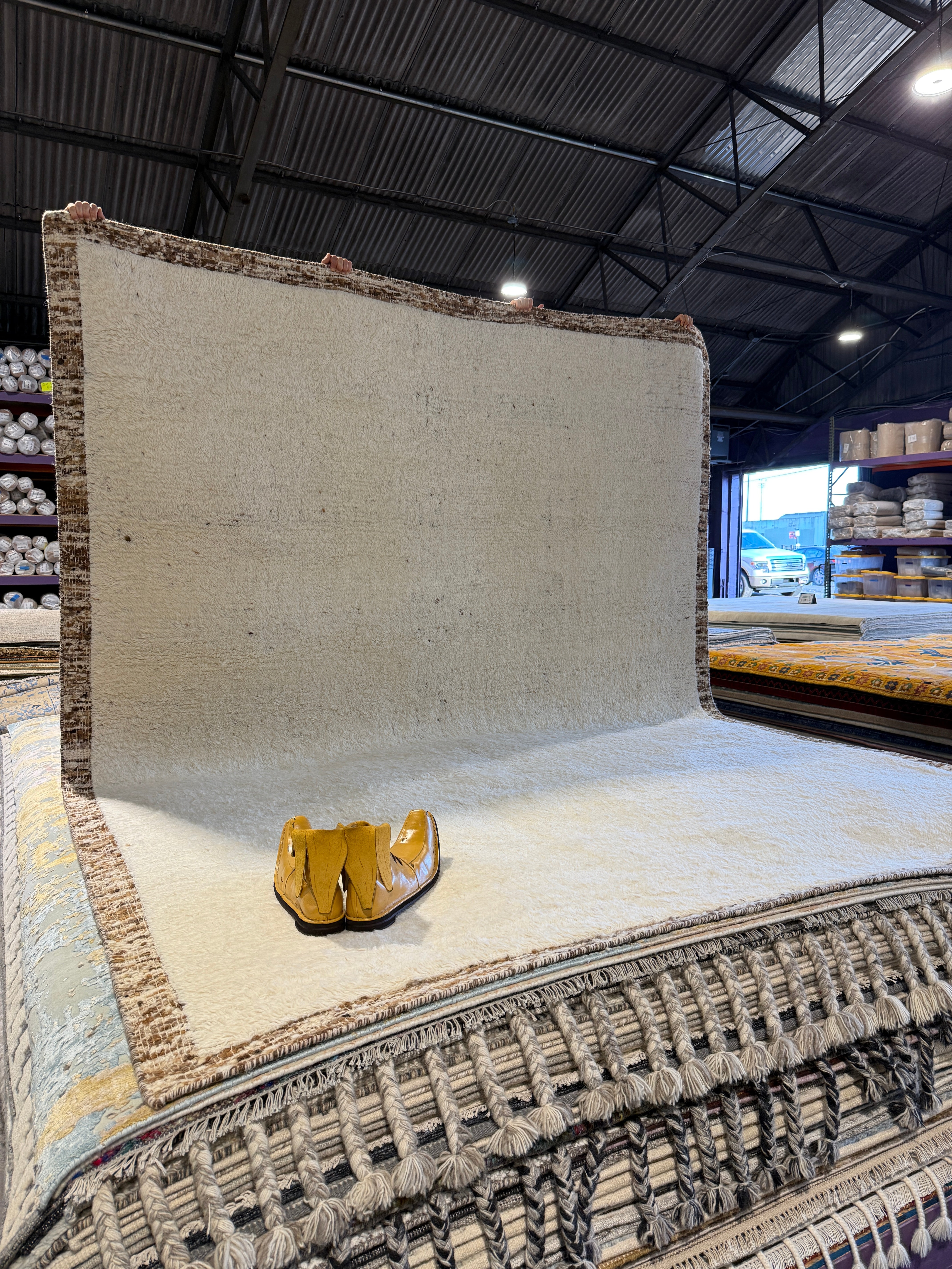 Steven Kruegar 8.9x11.6 Cream Hand-Knotted Moroccan Style Rug