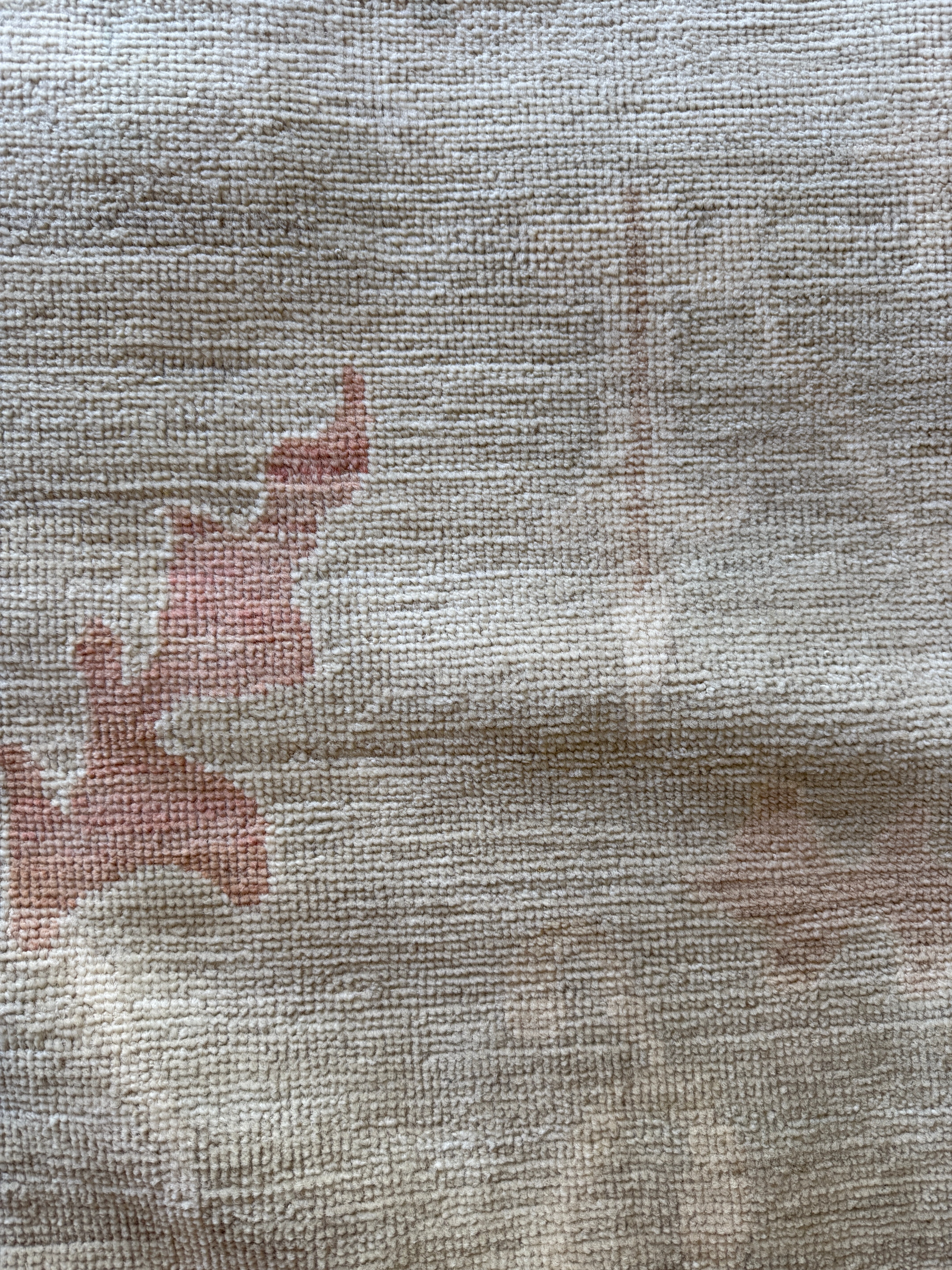 Zoe McGrady 9.2x12.2 Cream and Light Pink Whitewashed Afghani Oushak
