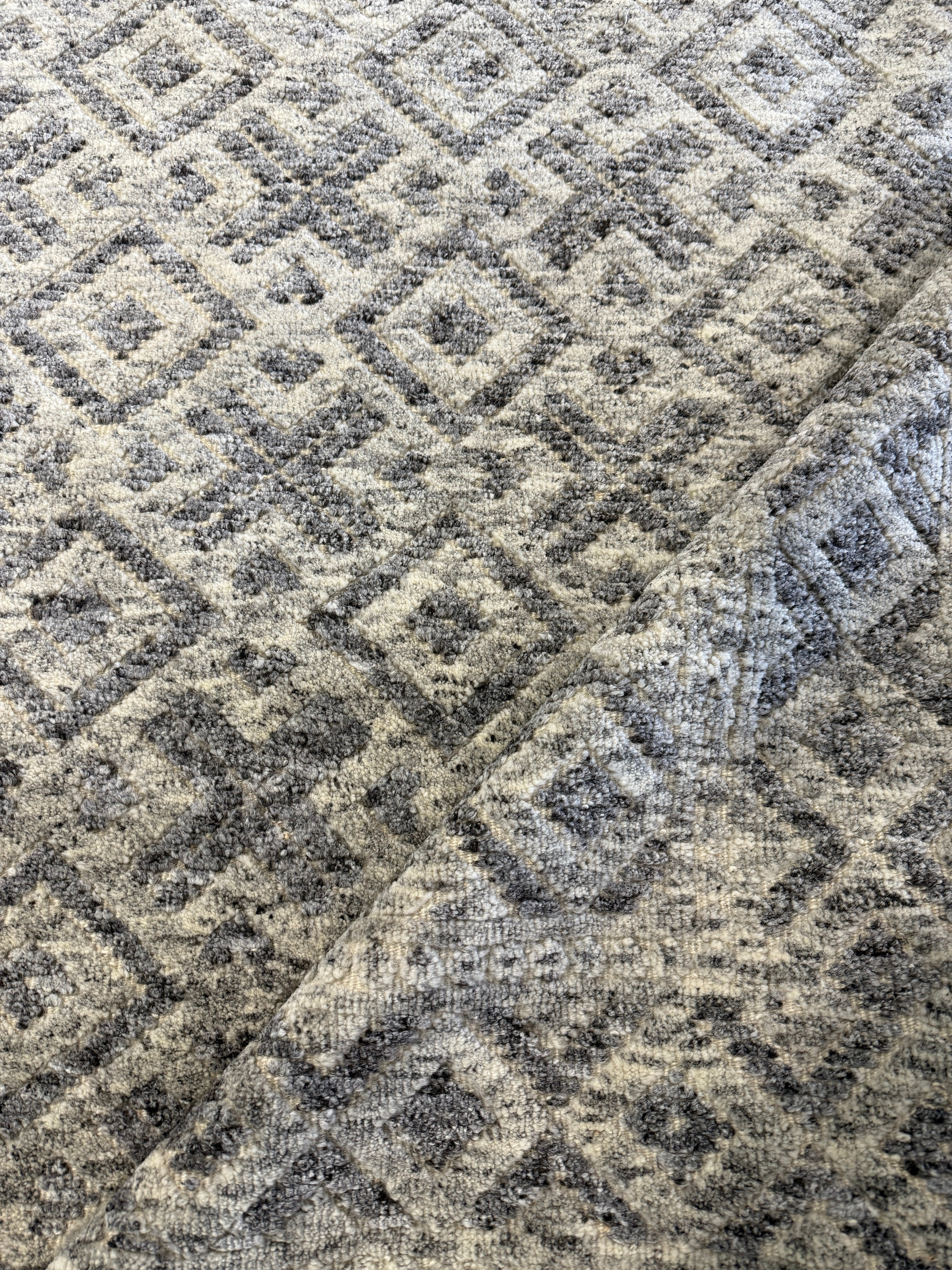 Woody Strode 9.3x11.9 Hand-Knotted Grey & Silver Modern