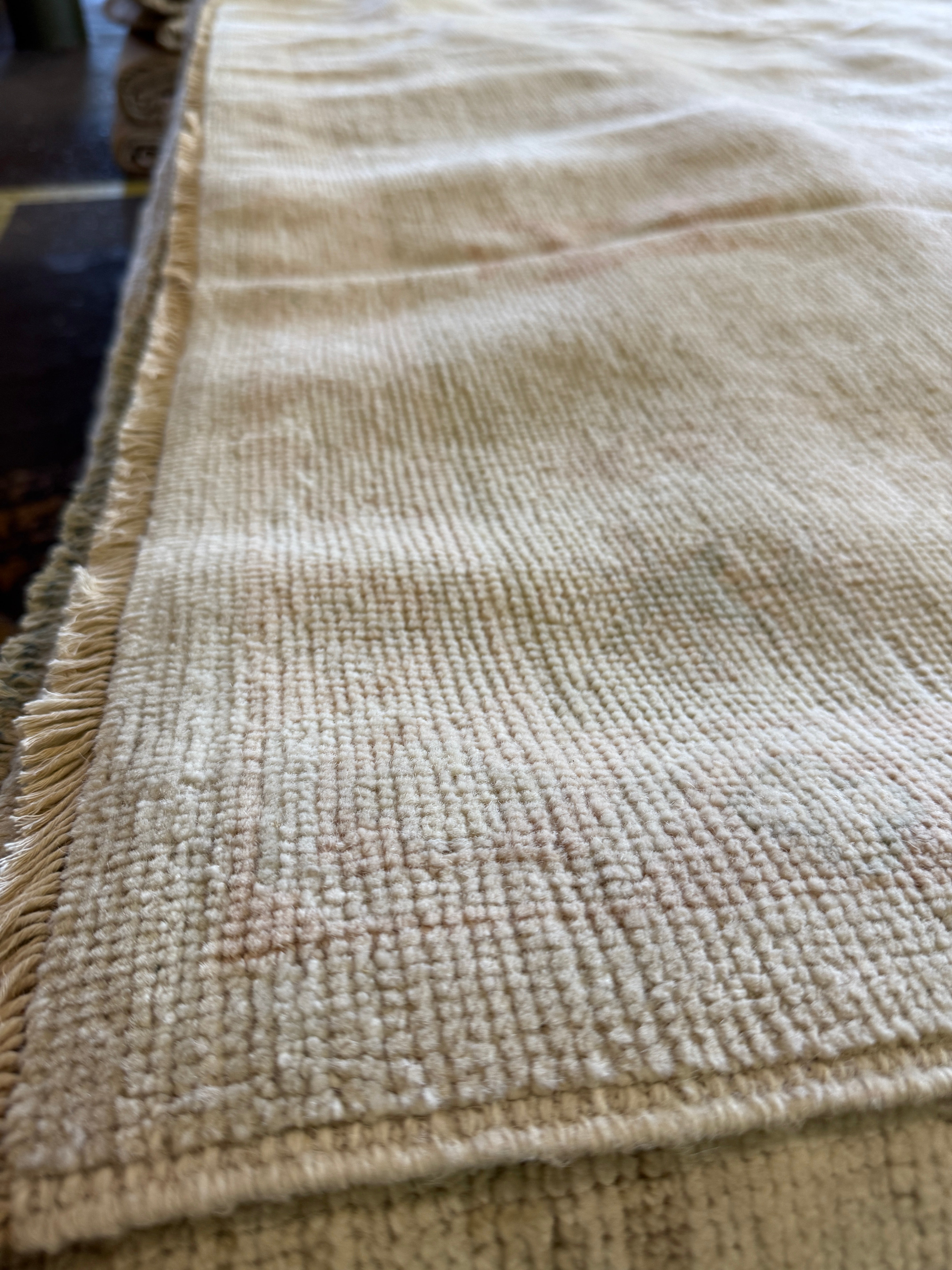 Zoe McGrady 9.2x12.2 Cream and Light Pink Whitewashed Afghani Oushak