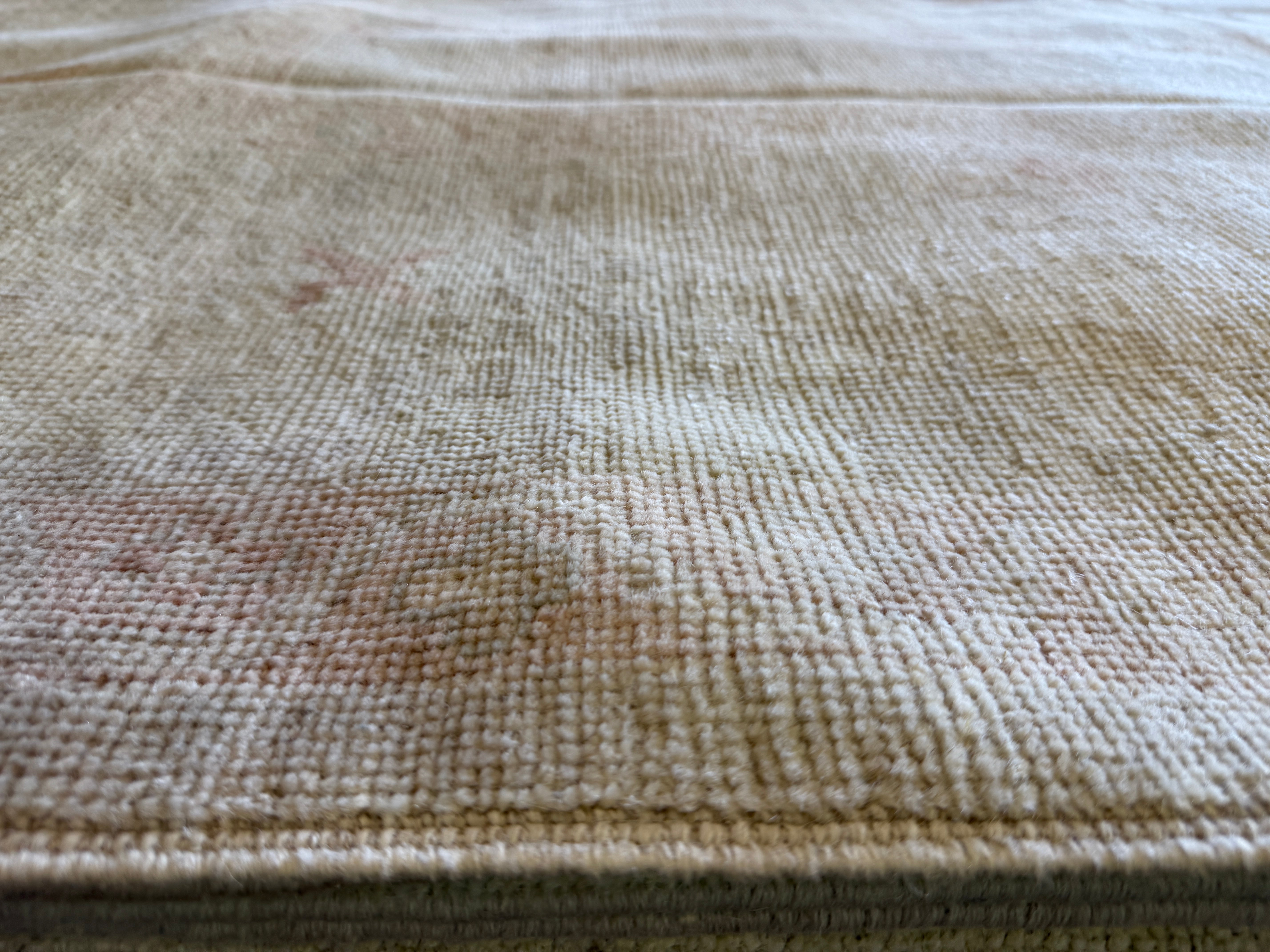 Zoe McGrady 9.2x12.2 Cream and Light Pink Whitewashed Afghani Oushak
