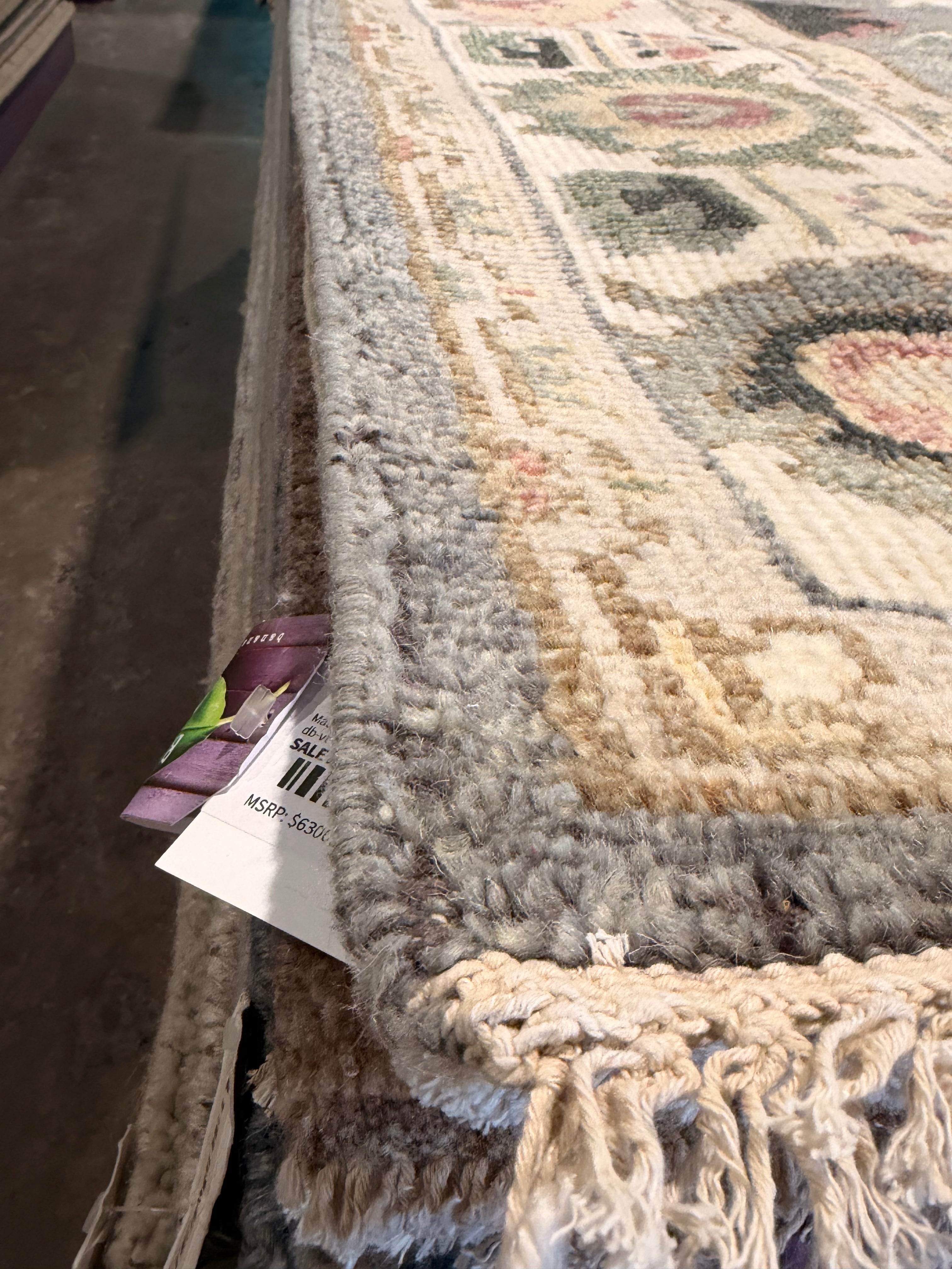 Suzanne Tucker 8x10.3 Grey and Ivory Hand-Knotted Oushak Rug