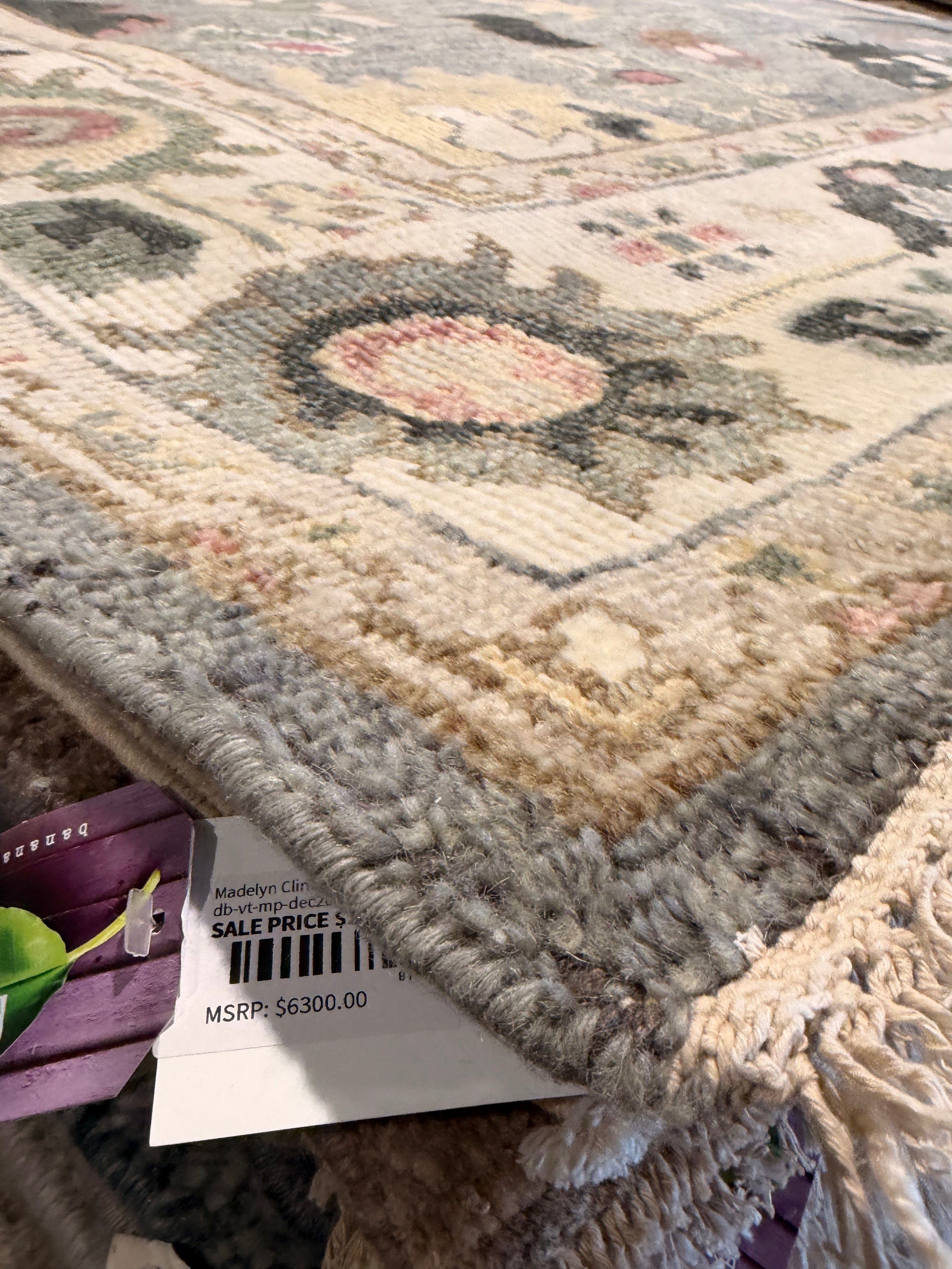 Suzanne Tucker 8x10.3 Grey and Ivory Hand-Knotted Oushak Rug