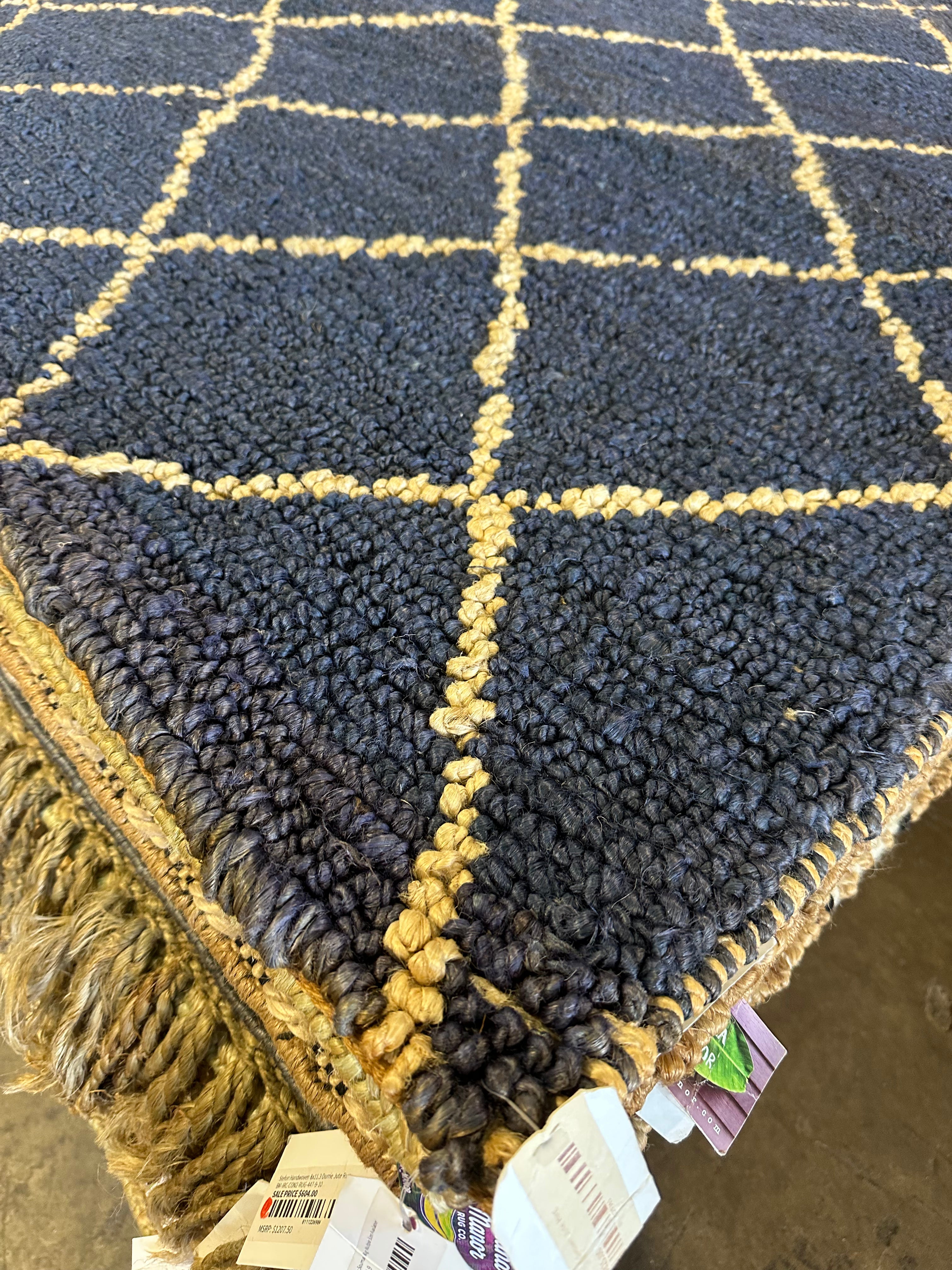 Nerina 8x10 Blue Modern Handwoven Jute Rug