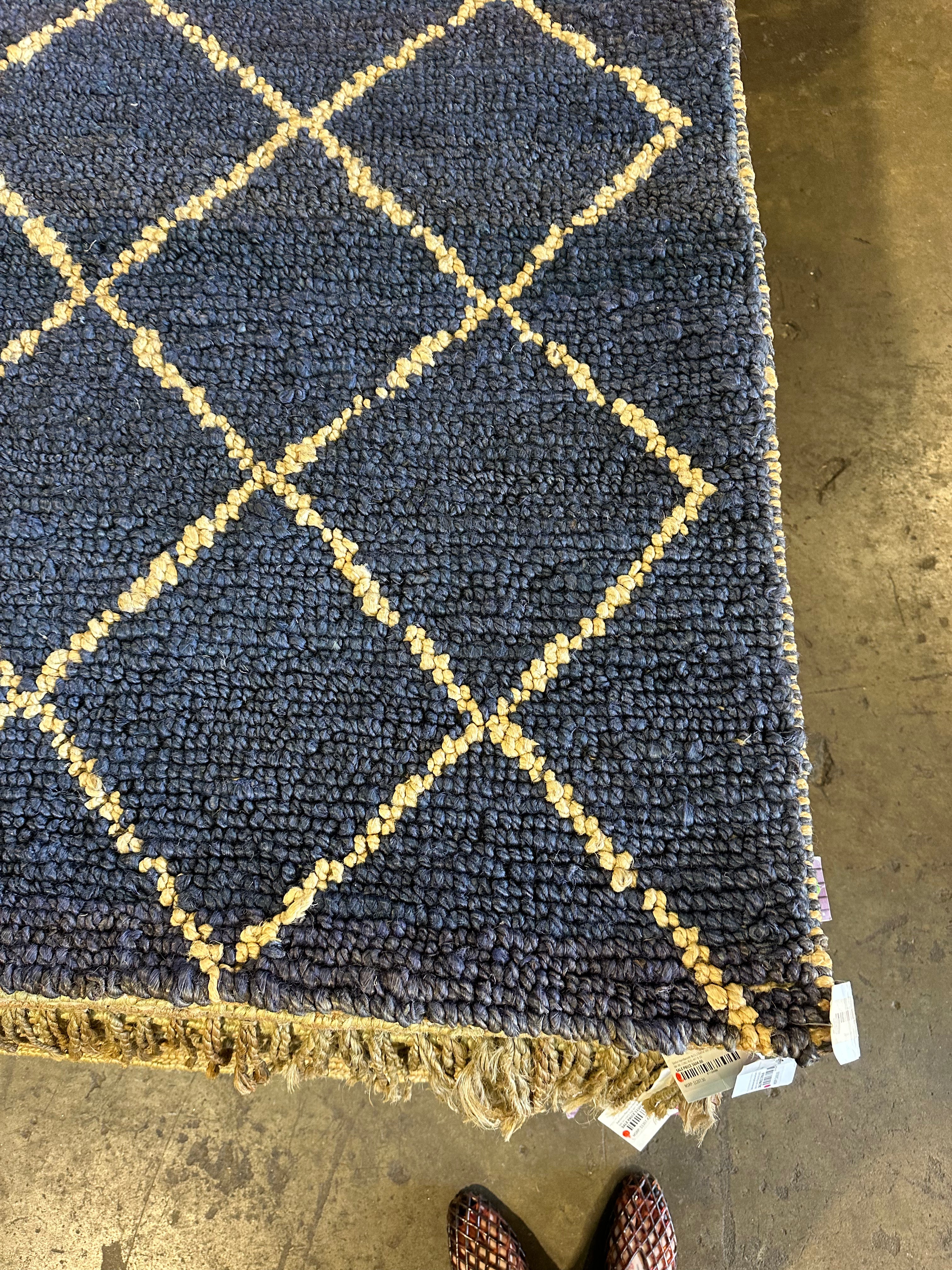 Nerina 8x10 Blue Modern Handwoven Jute Rug