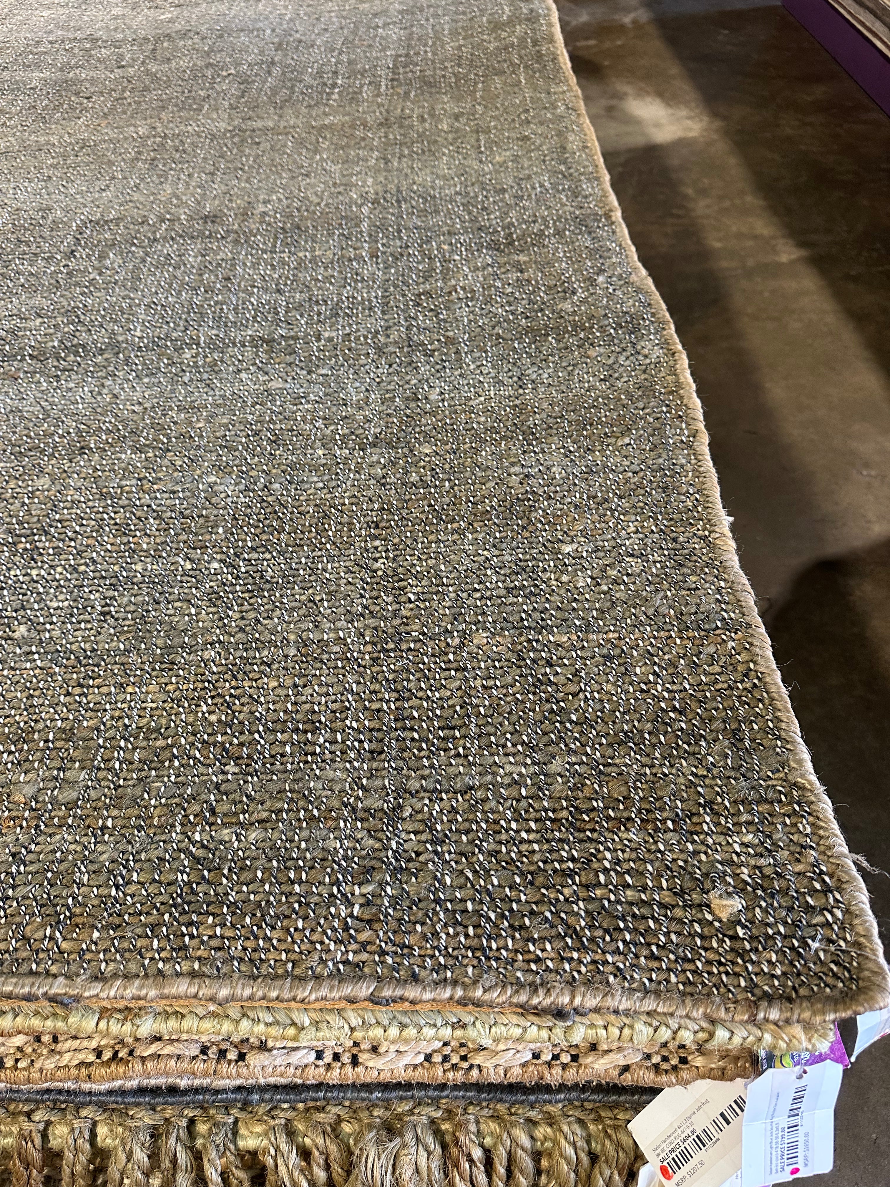 Double Paloma 8x10 Handwoven Pond Scum Jute Rug