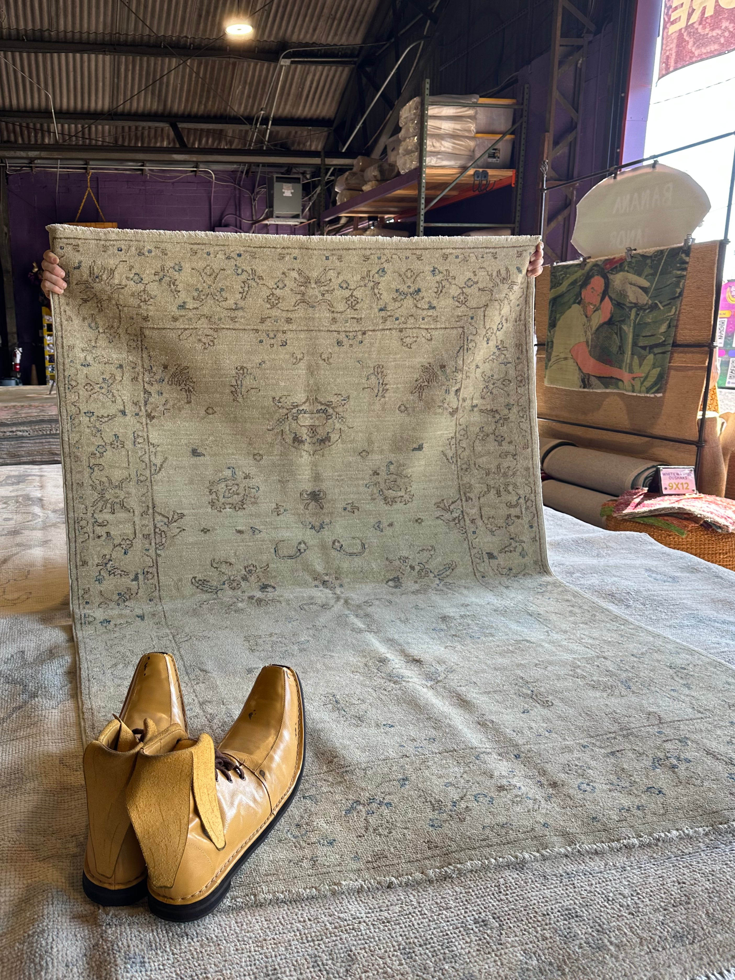 Heather Ray 3.10x5.9 Beige Hand-Knotted Farhan Rug