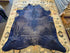 Solid Dark Blue 6.8x6.10 Large Cowhide Rug