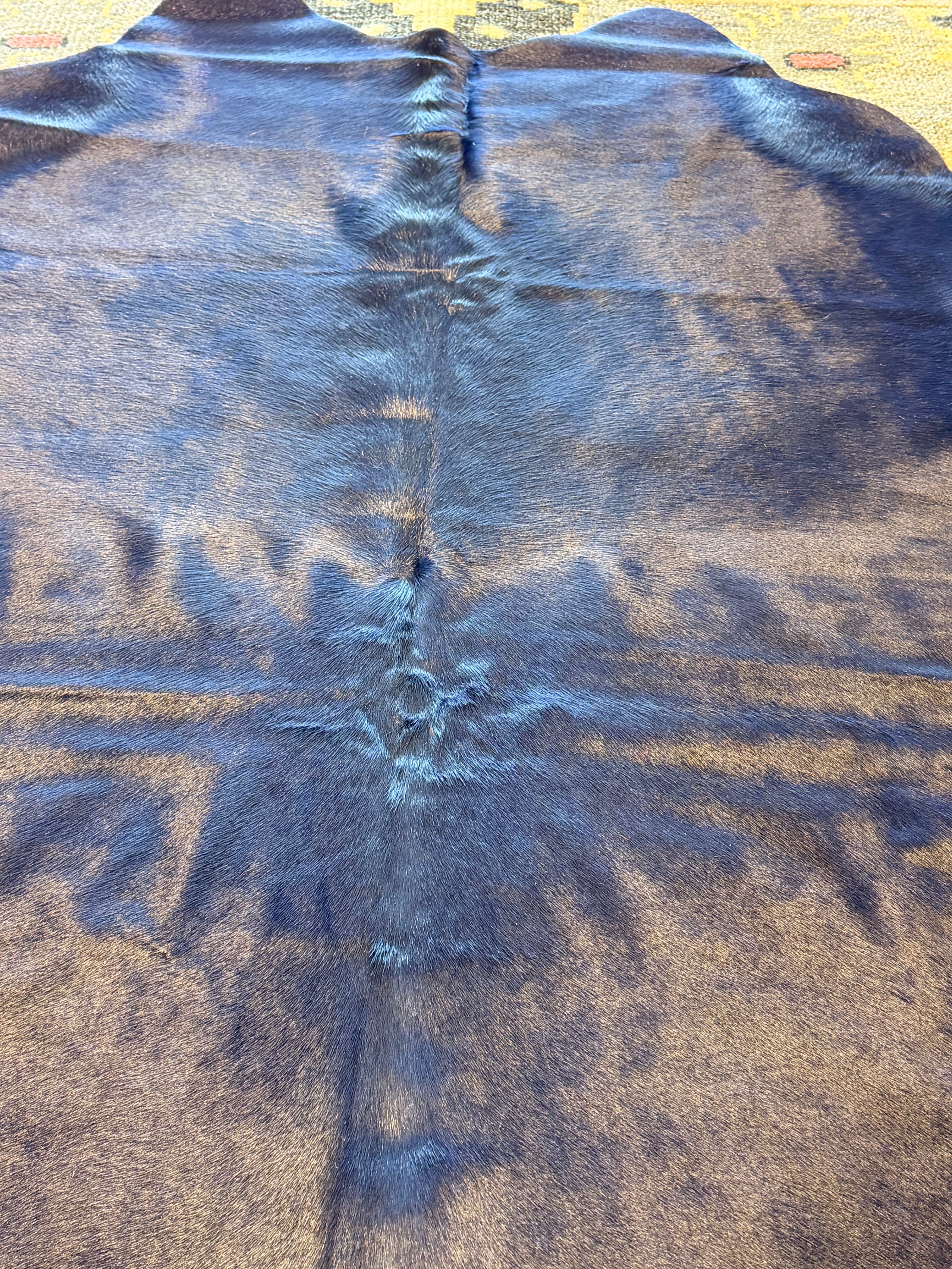 Solid Dark Blue 6.8x6.10 Large Cowhide Rug