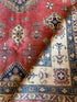 Mallory Hoff 6x8.7 Red Hand-Knotted Kazak Rug