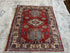 Michelle Fisichella 3.2x4.9 Red Hand-Knotted Kazak Rug