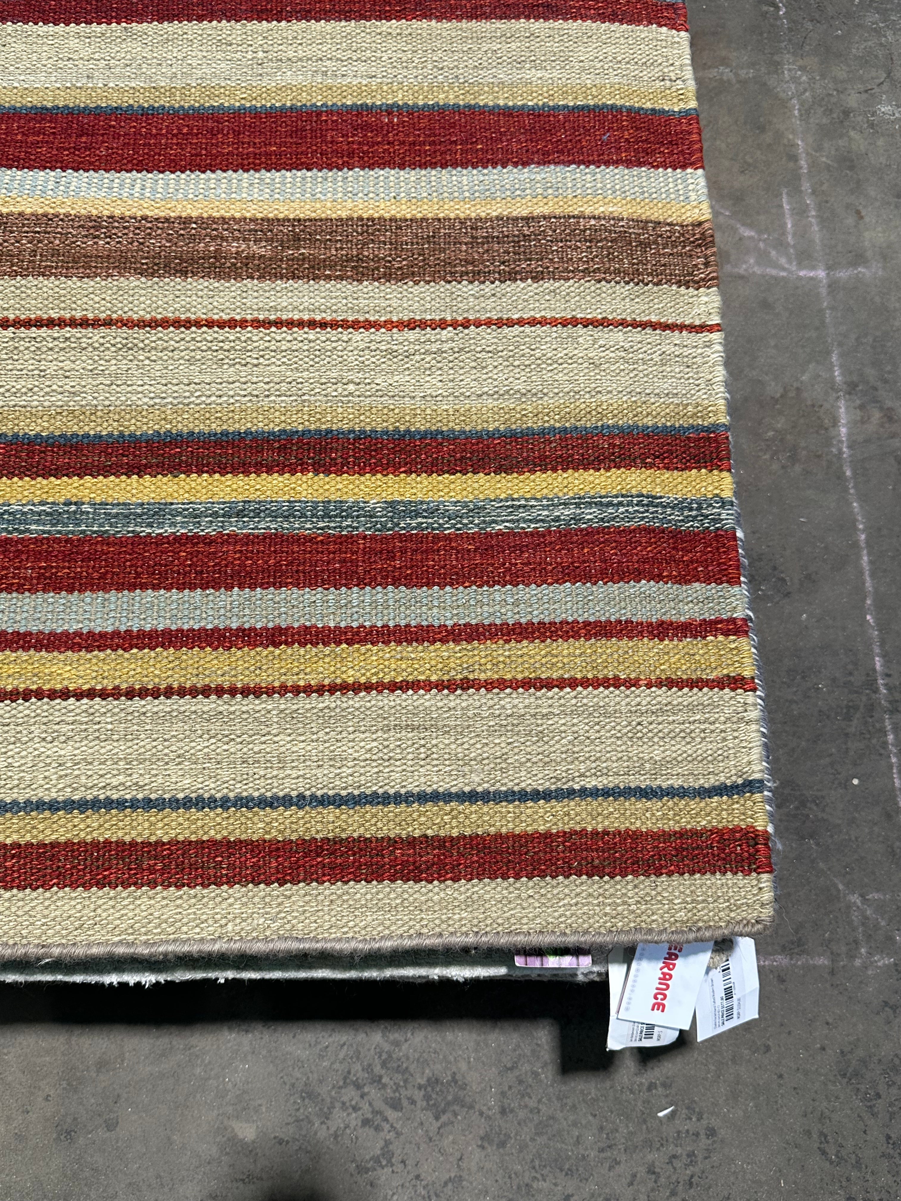 Brandan Hall 7x7.9 Grey Handwoven Modern Rug