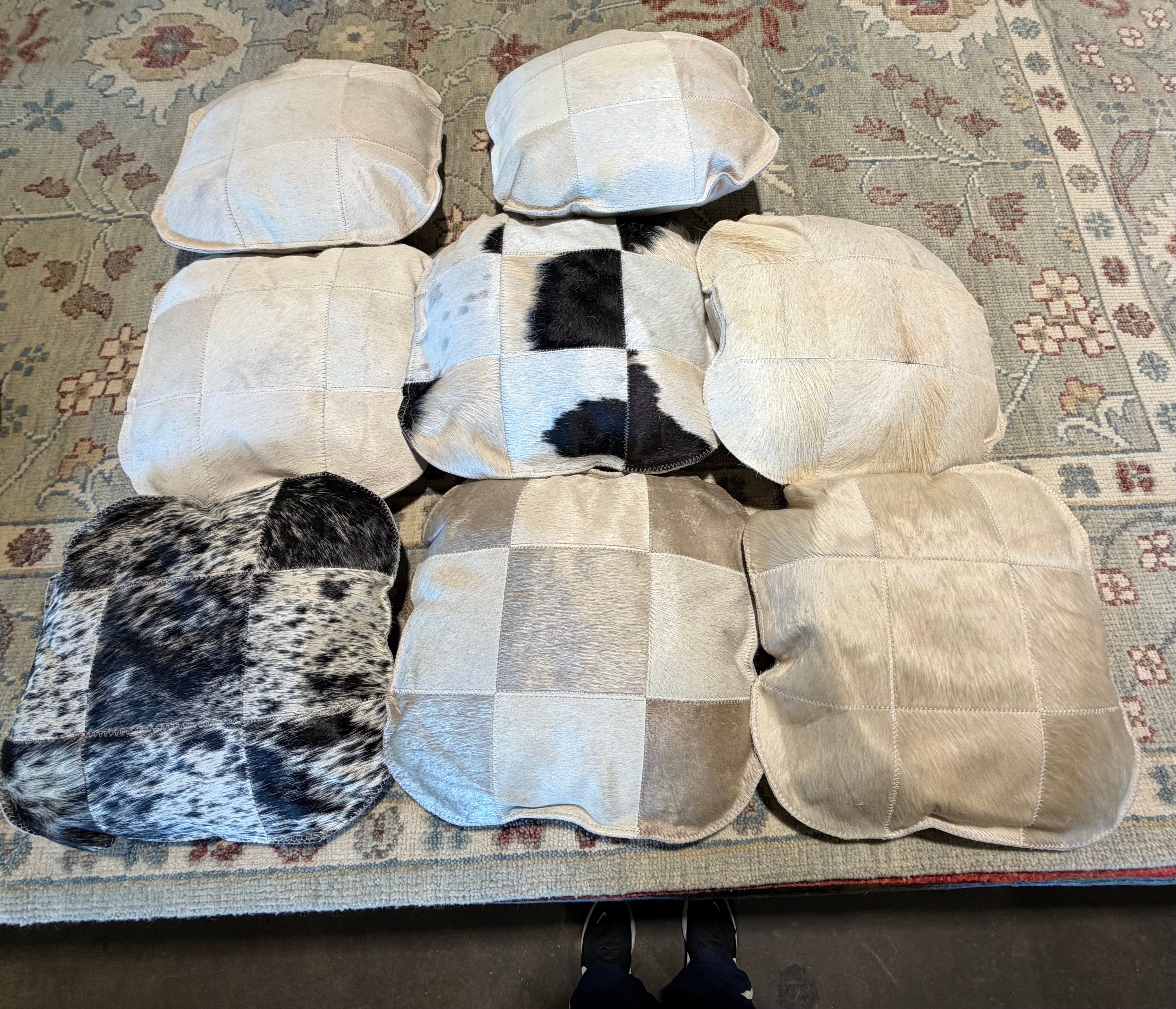 Various Colors Cowhide 16x16 Pillow