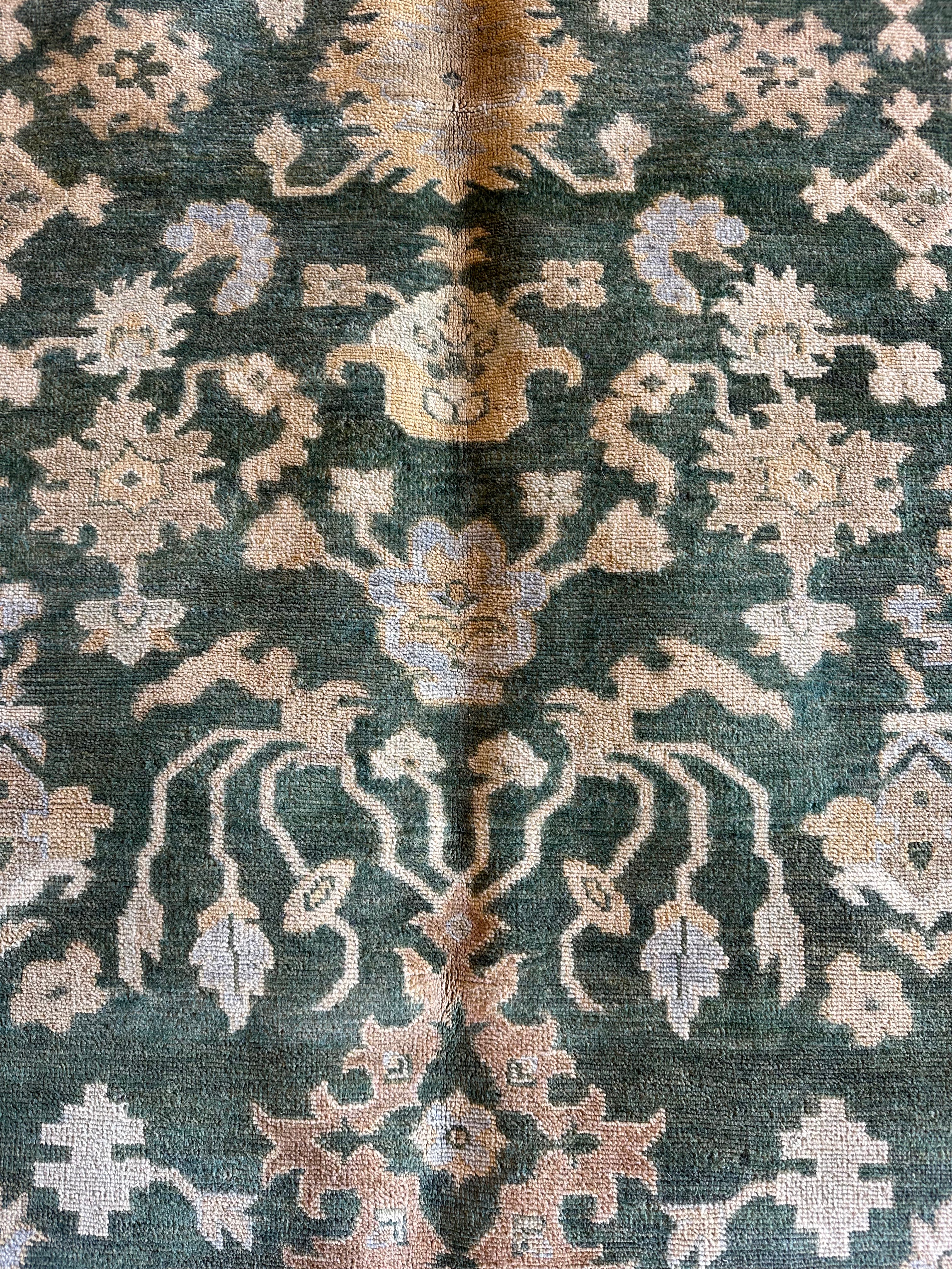 Chastity Dotson 5.5x8.1 Green Hand-Knotted Ziegler Rug