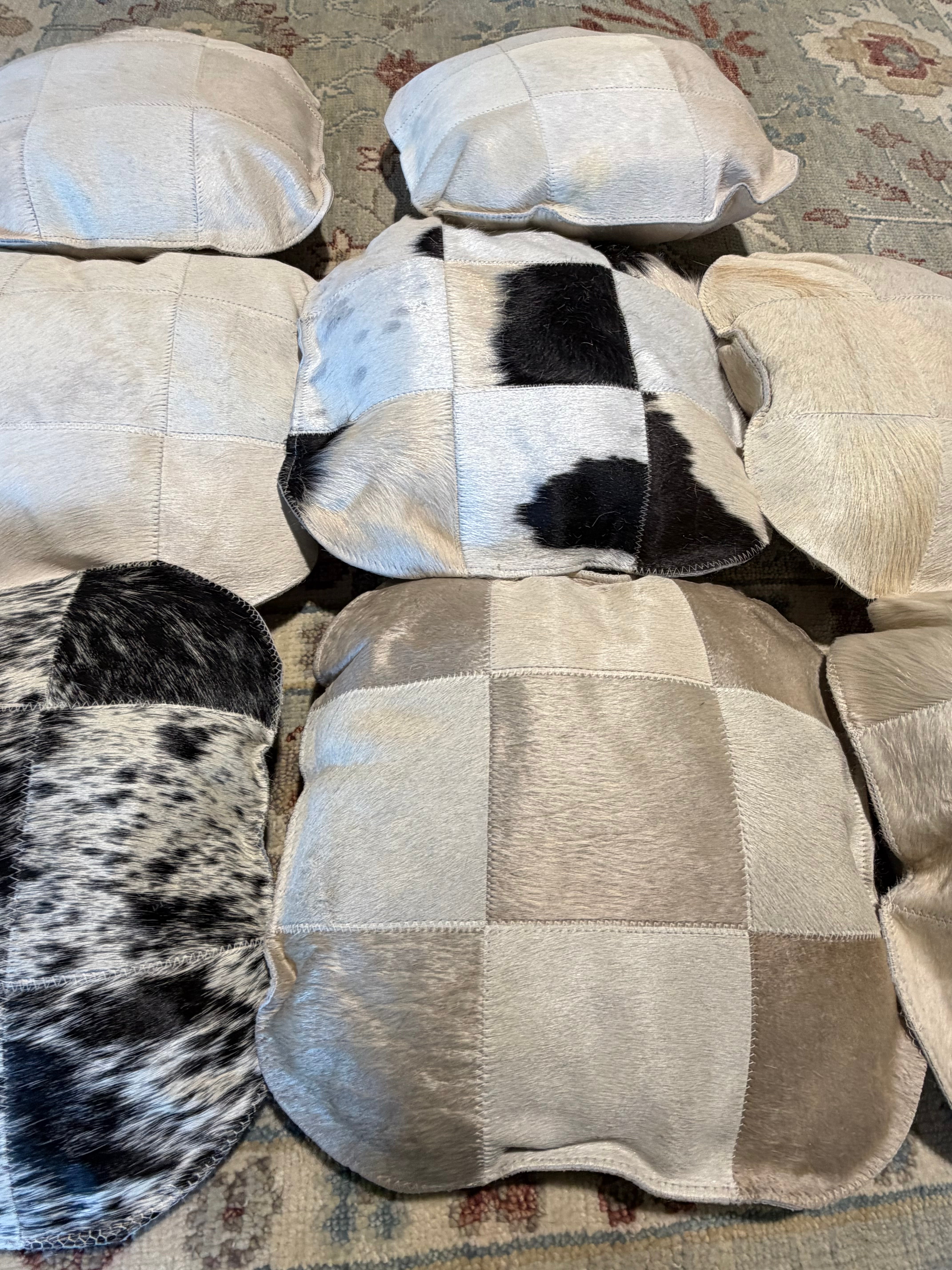 Various Colors Cowhide 16x16 Pillow