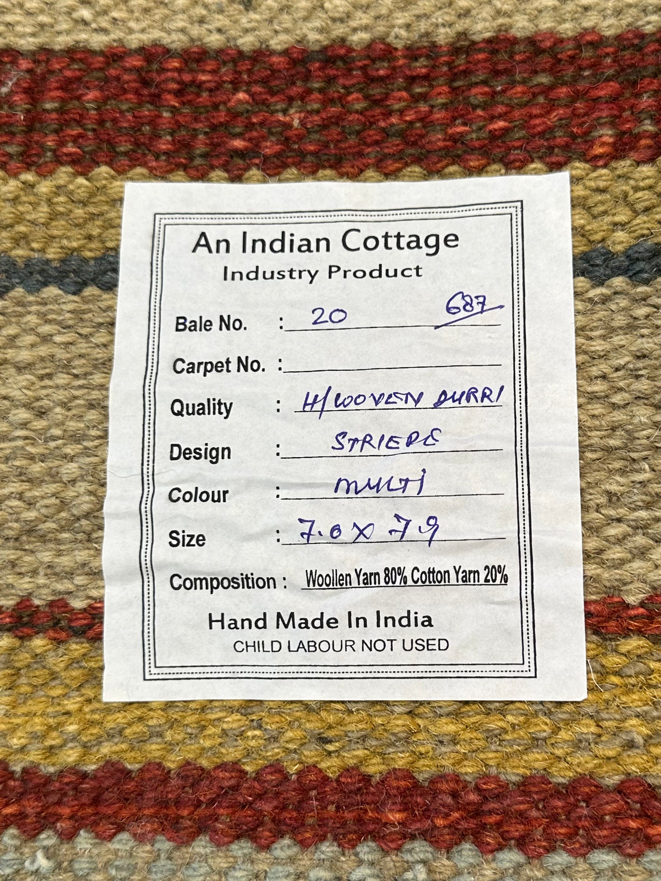 Brandan Hall 7x7.9 Grey Handwoven Modern Rug