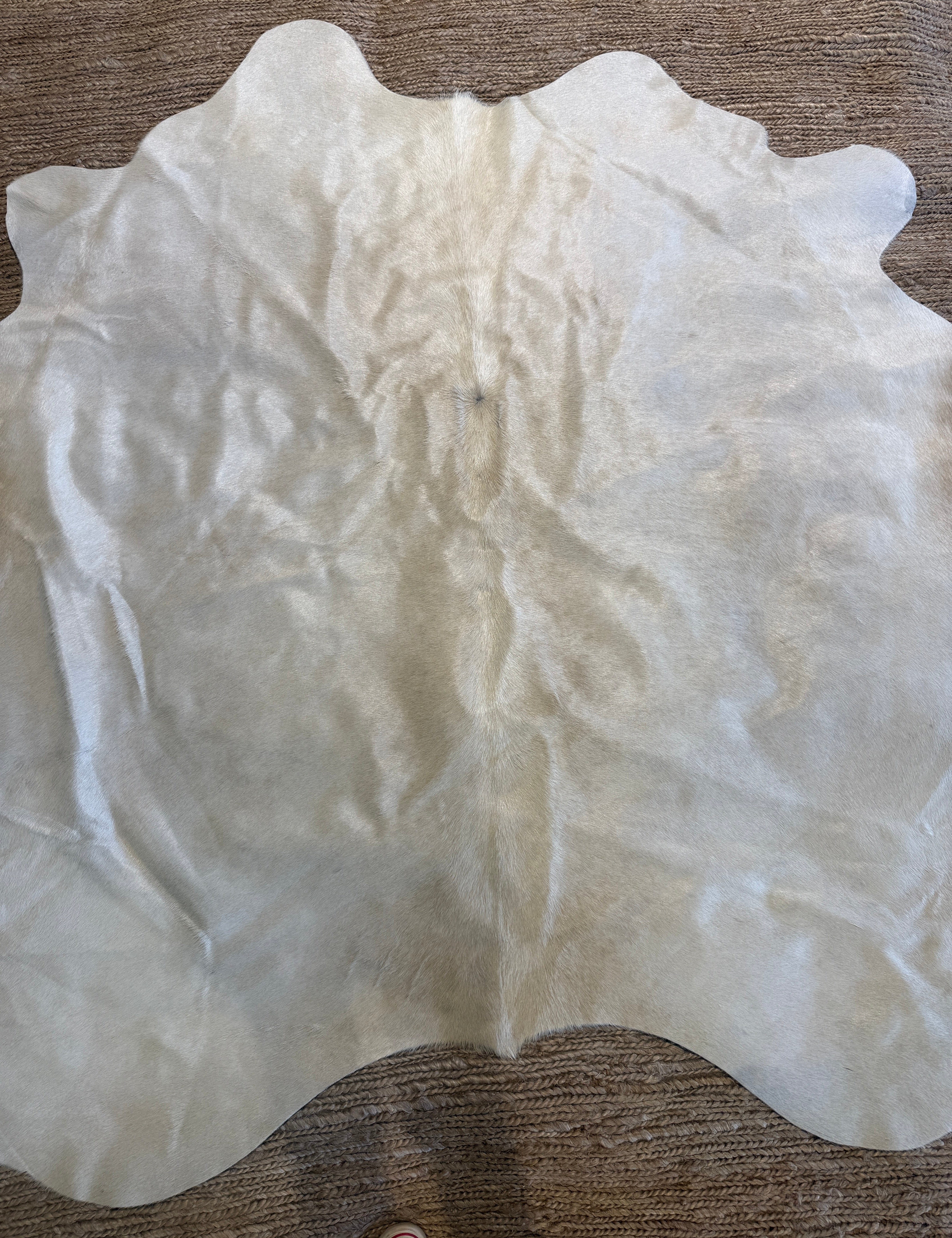 White 5.6x6 Cowhide Rug