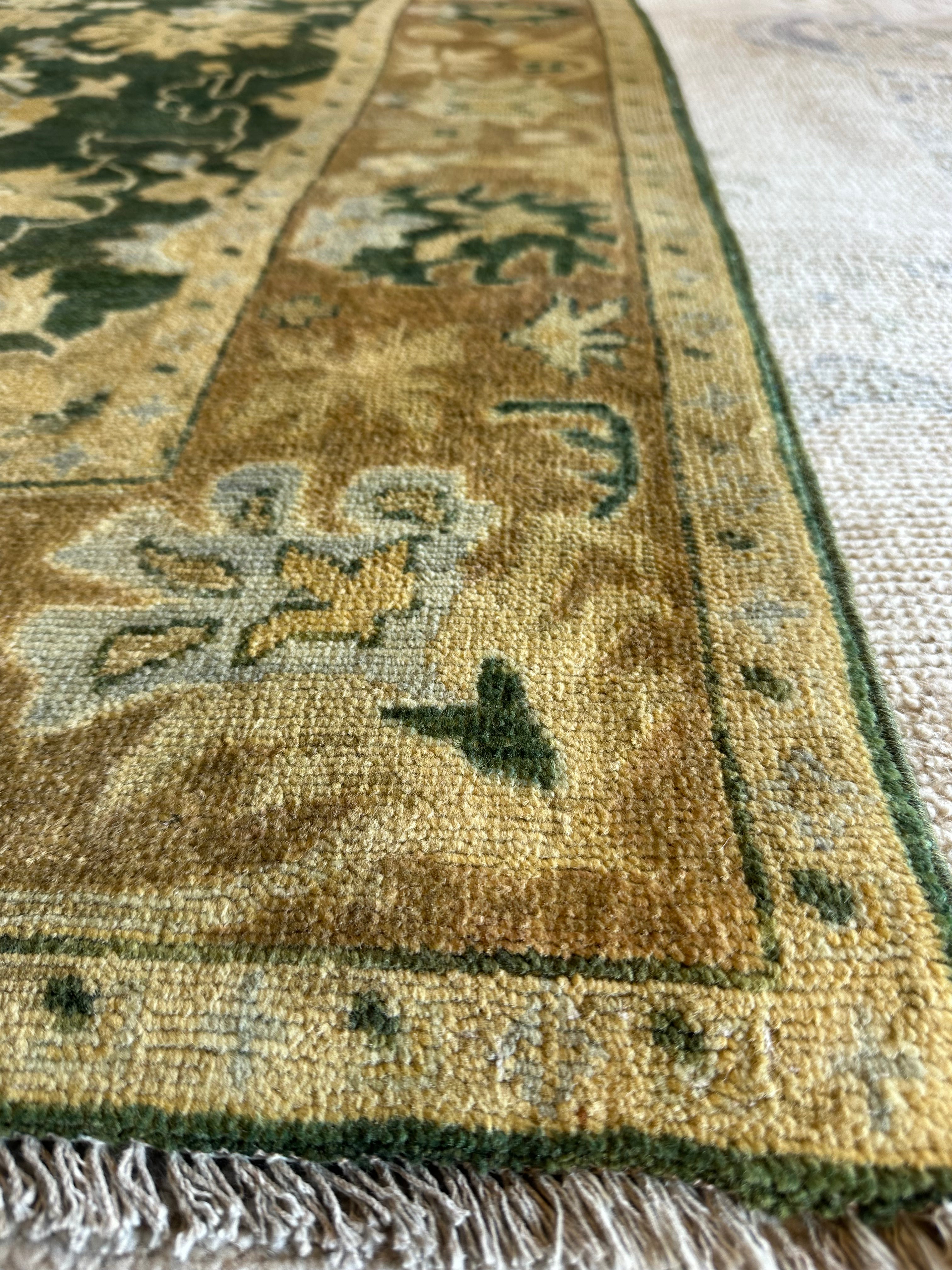 Chastity Dotson 5.5x8.1 Green Hand-Knotted Ziegler Rug