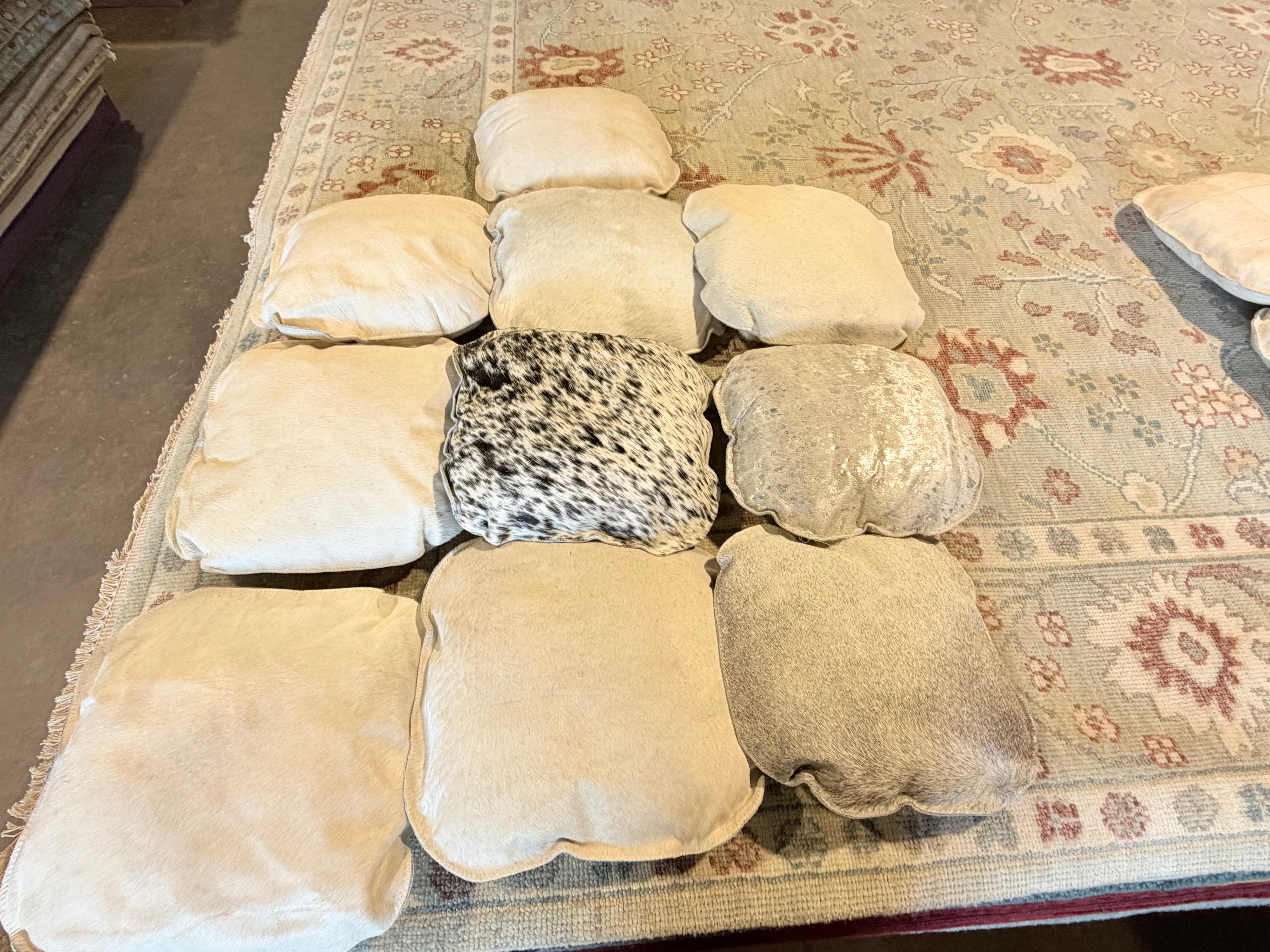 Various Colors Cowhide 16x16 Pillow