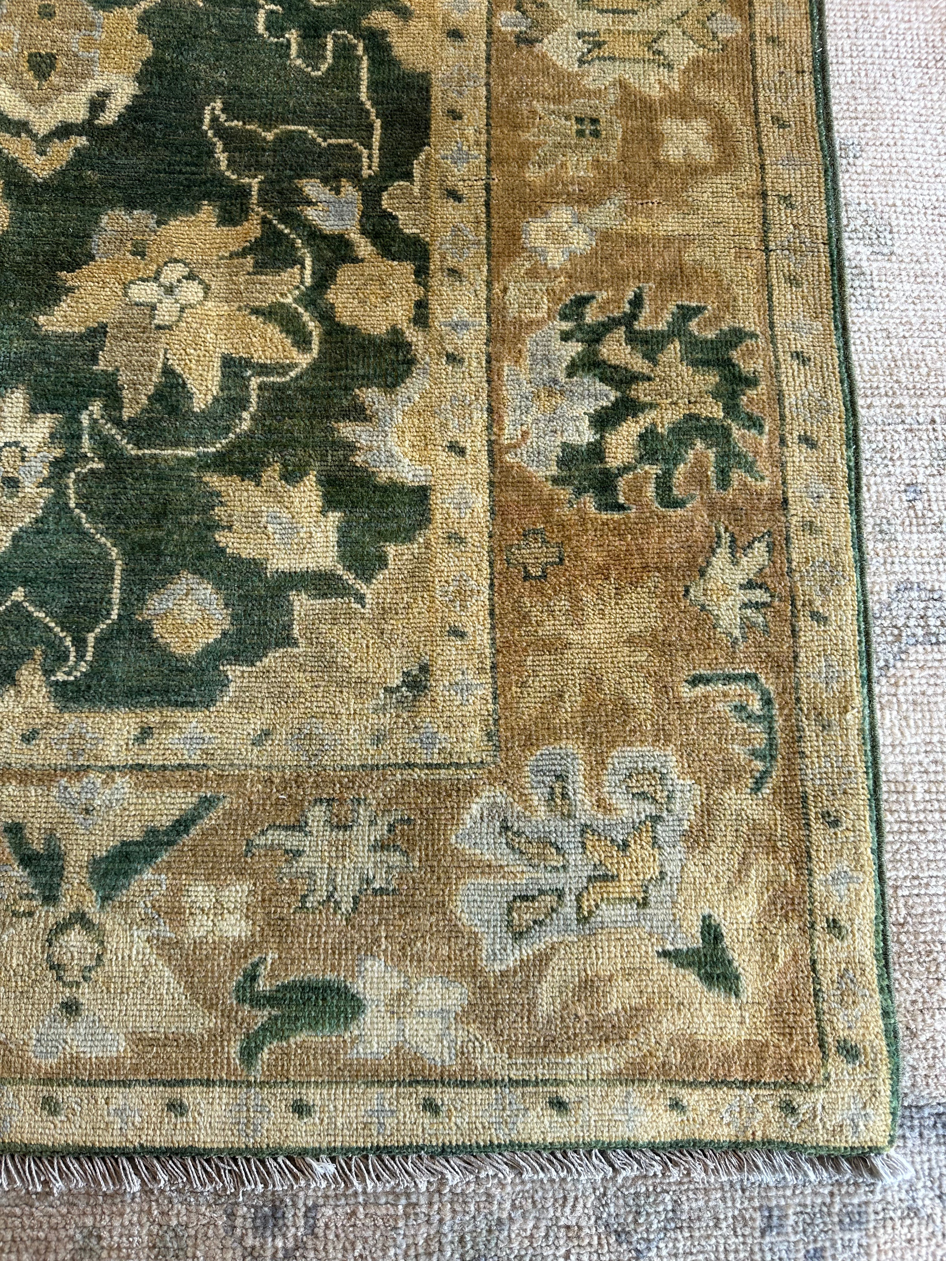 Chastity Dotson 5.5x8.1 Green Hand-Knotted Ziegler Rug
