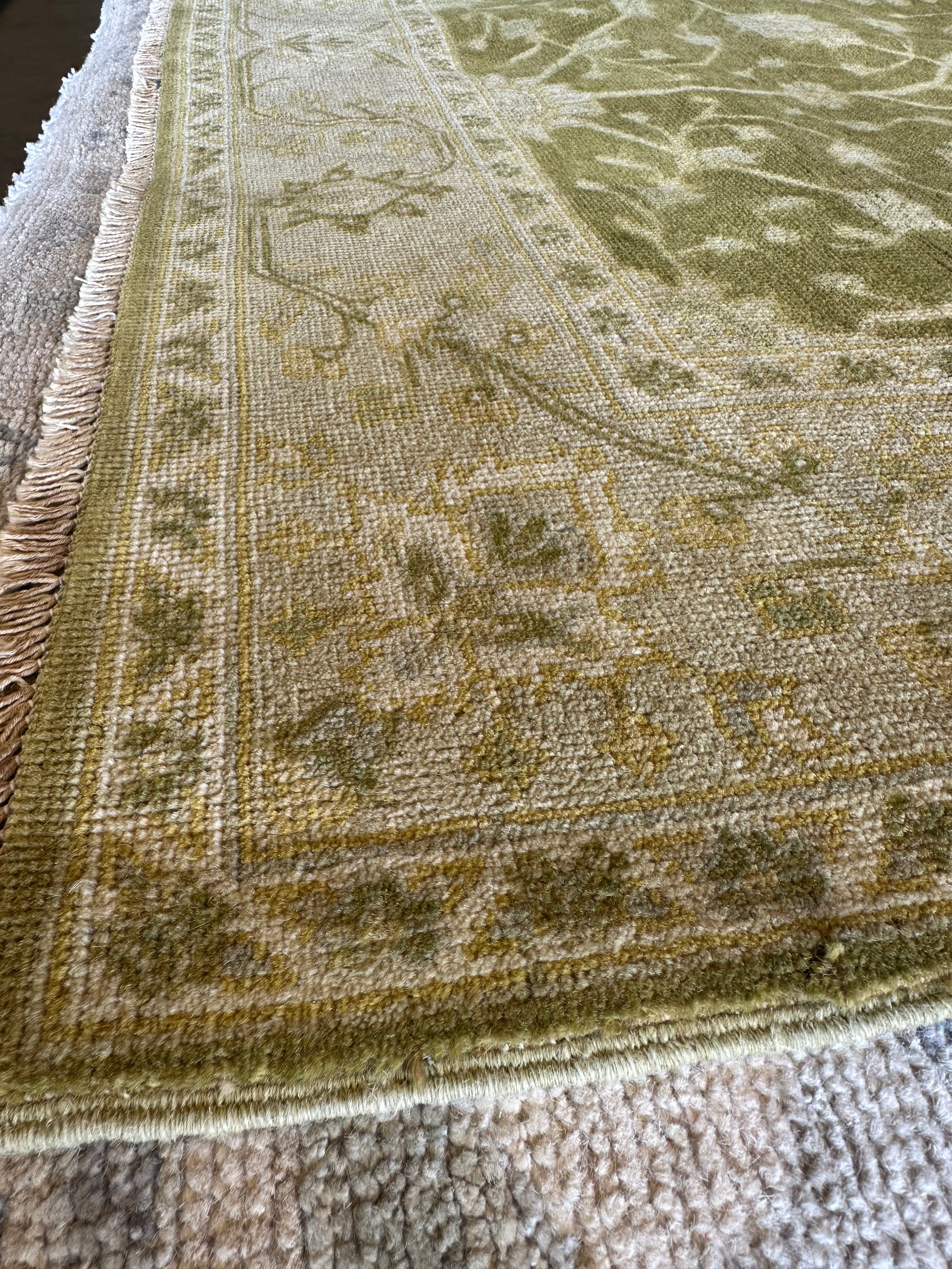 Clara Gilchrist 5.1x7.9 Green Hand-Knotted Ziegler Rug