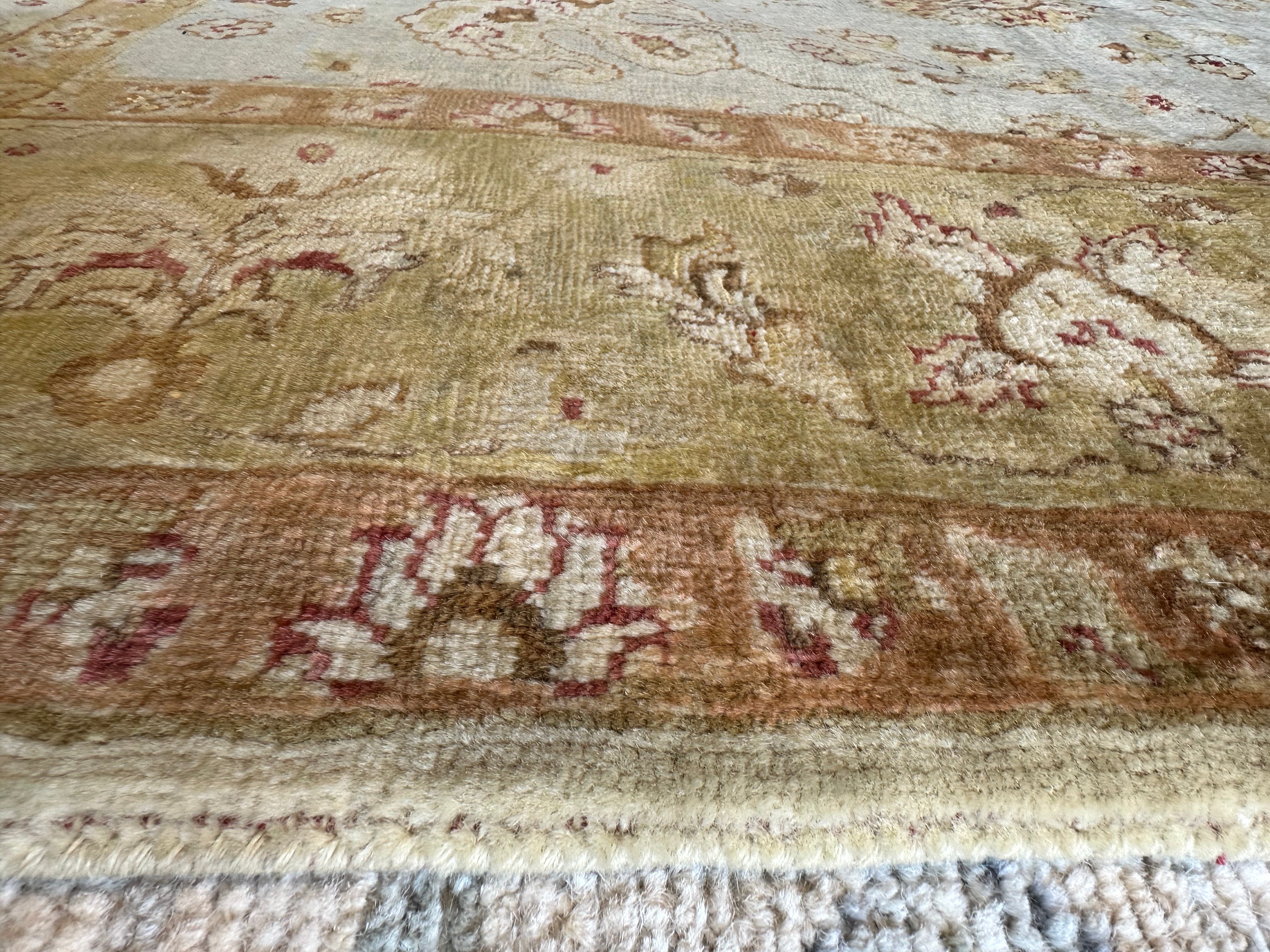 Genevieve Kane 5.9x8.9 Light Blue Hand-Knotted Ziegler Rug