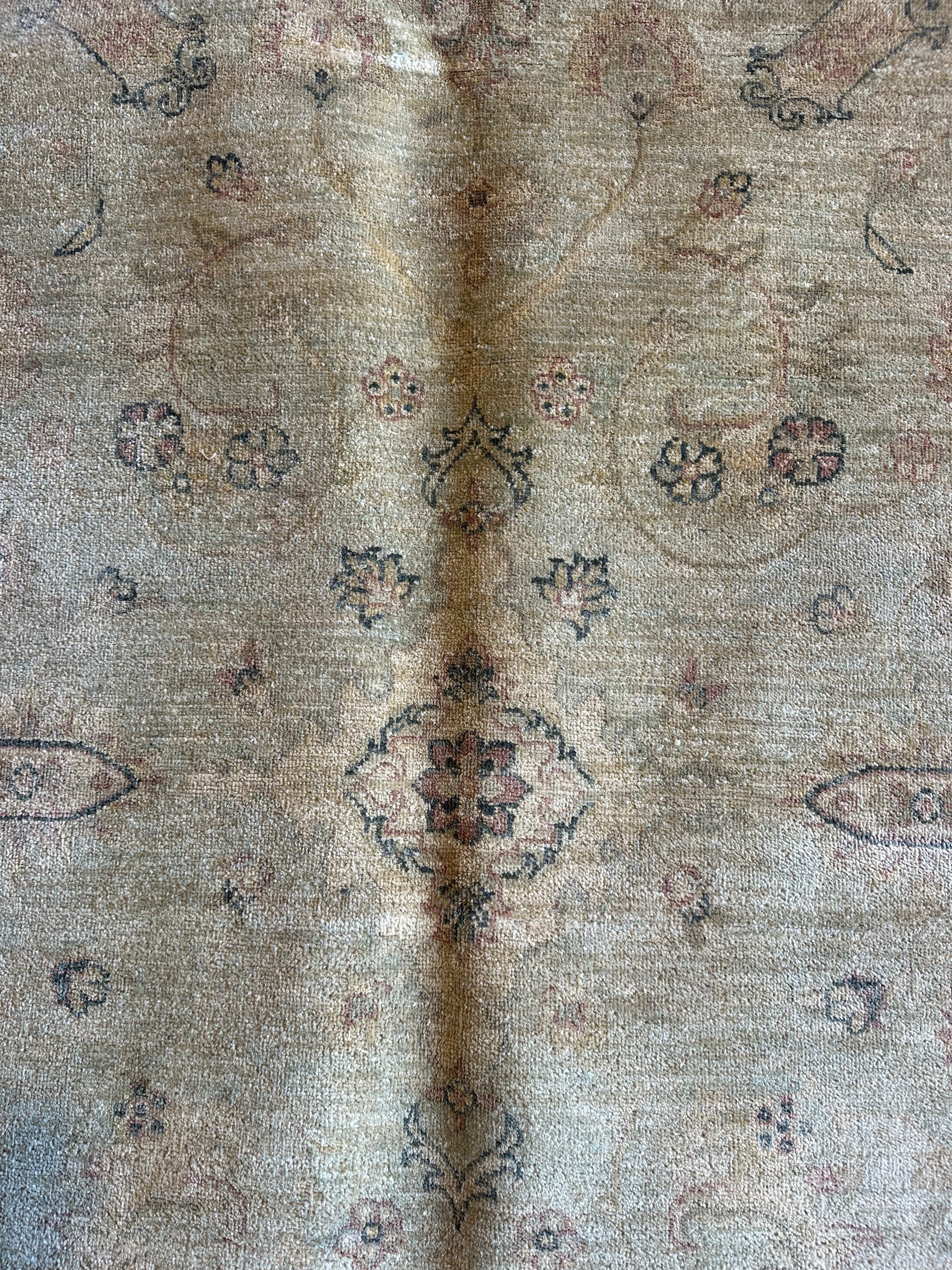 Morgan Nalley 5.4x7.9 Beige Hand-Knotted Ziegler Rug