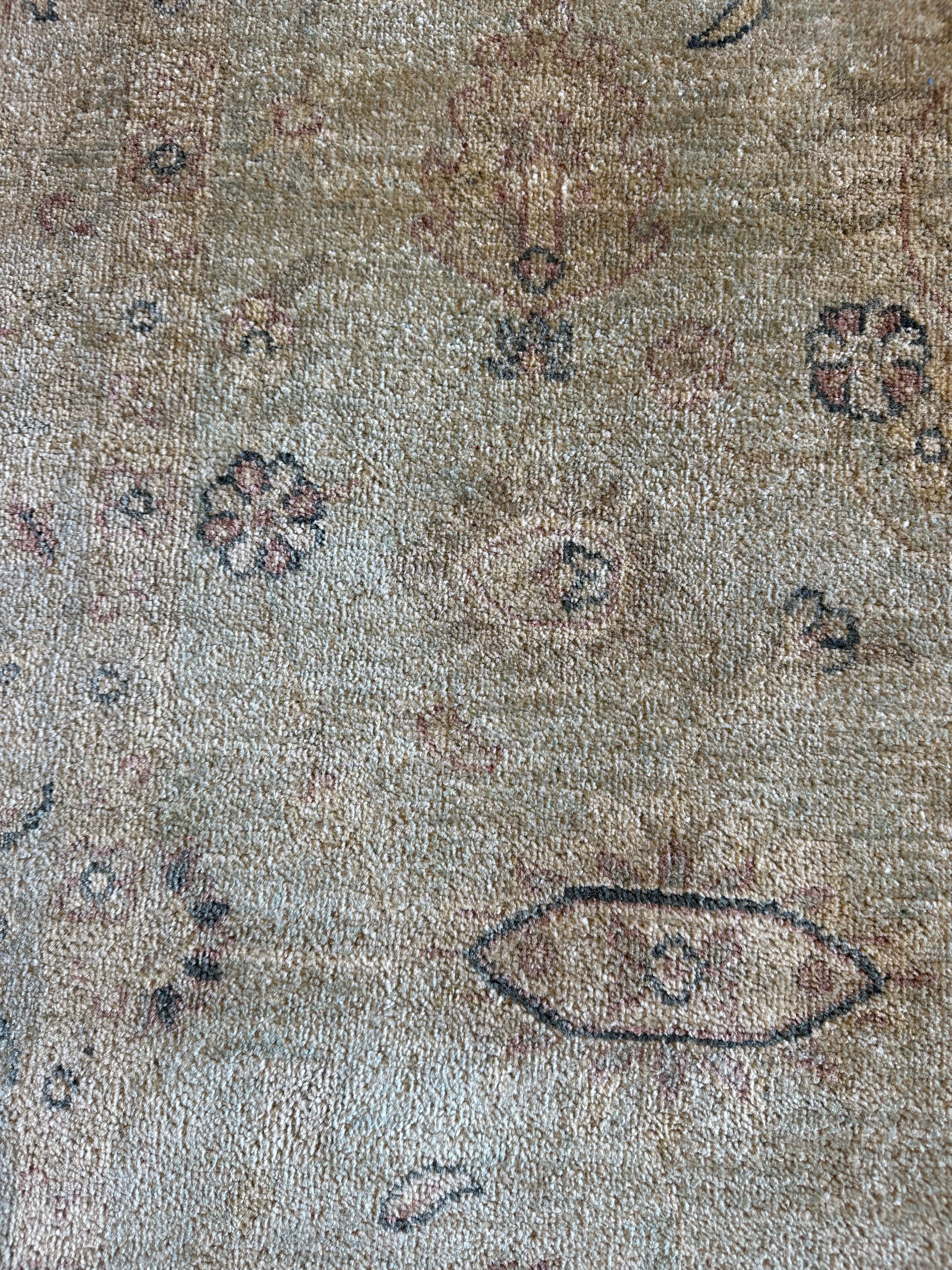 Morgan Nalley 5.4x7.9 Beige Hand-Knotted Ziegler Rug