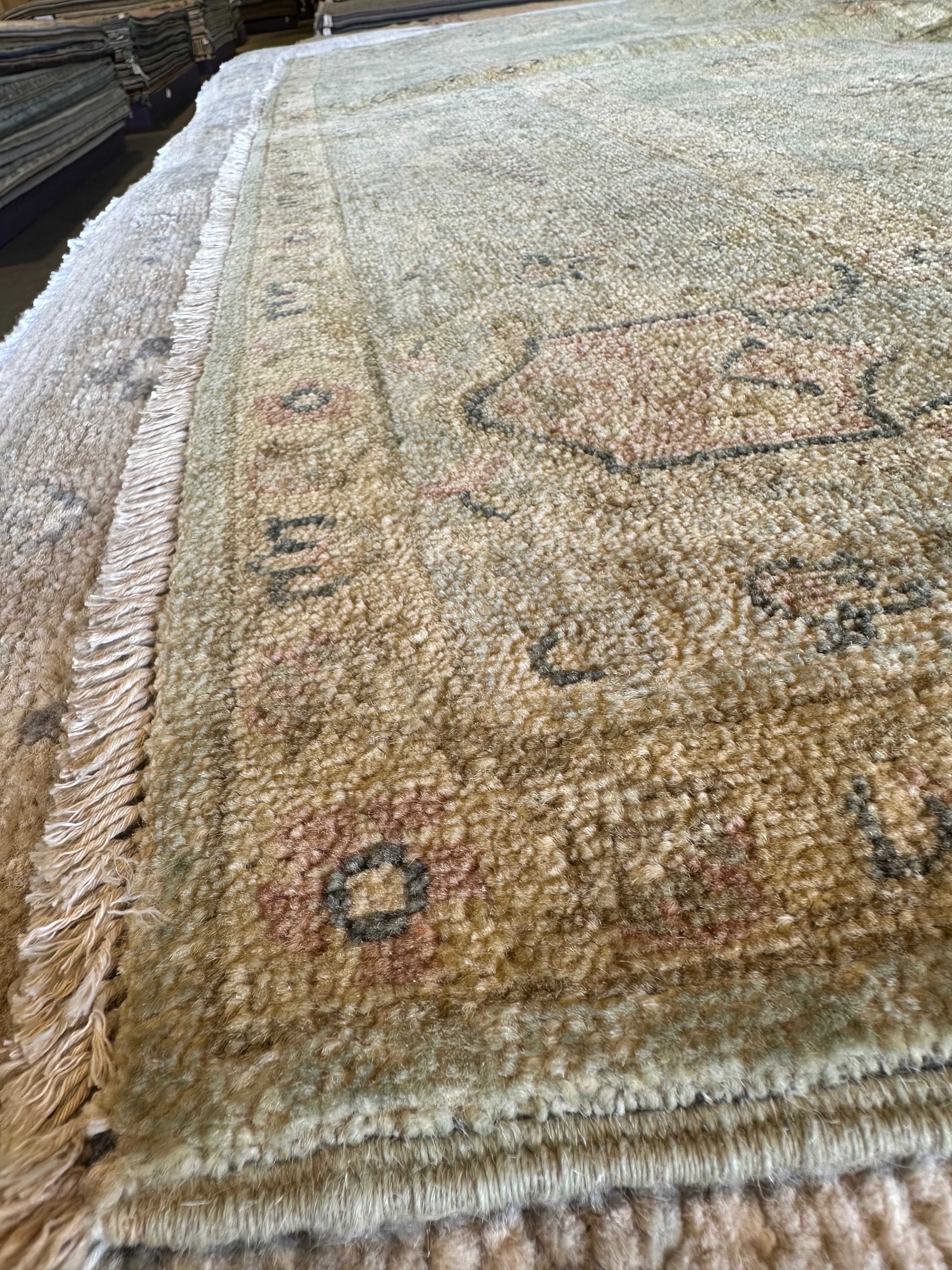 Morgan Nalley 5.4x7.9 Beige Hand-Knotted Ziegler Rug