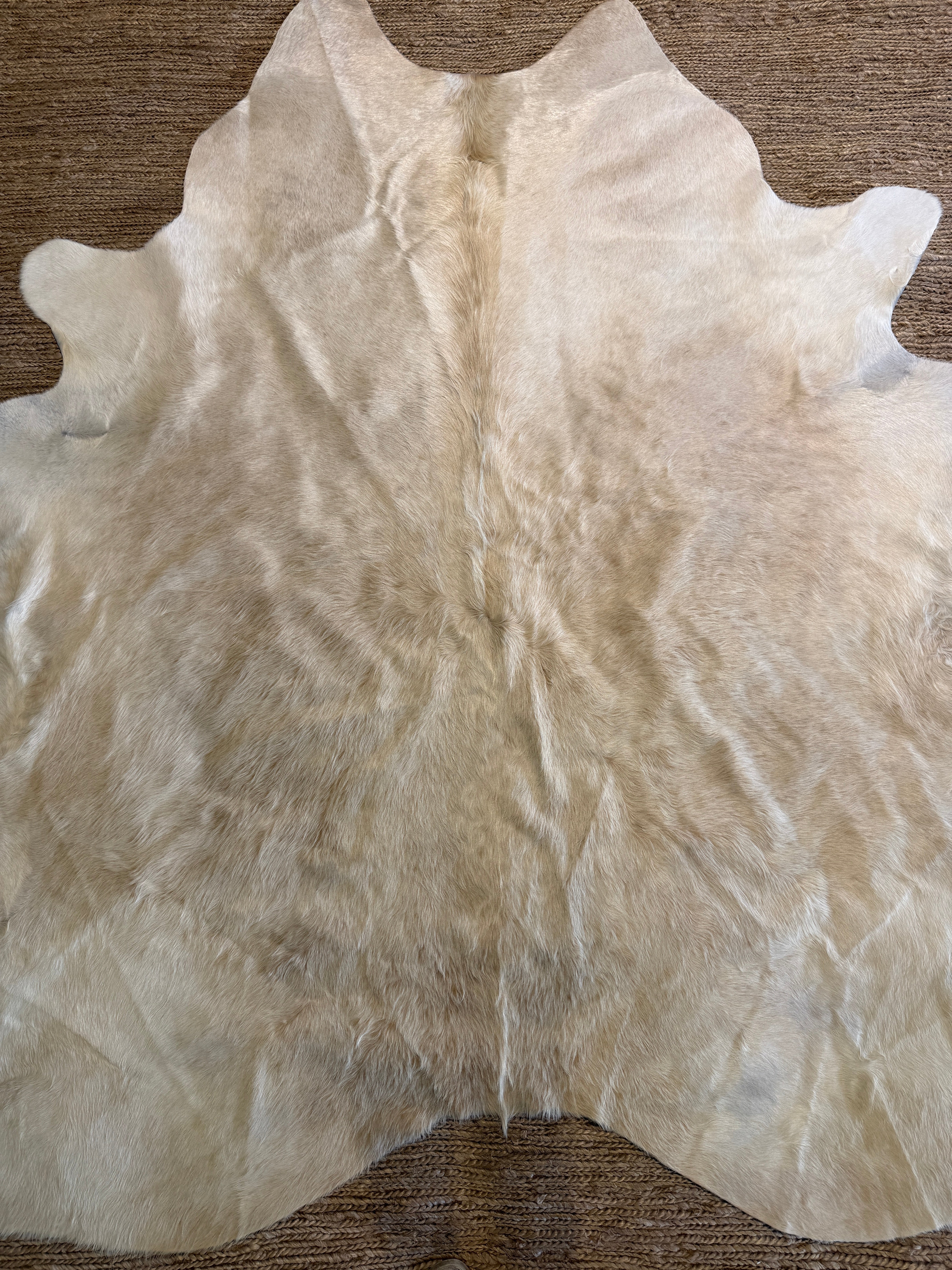 Solid Beige 6.5x6.11 Cowhide Rug