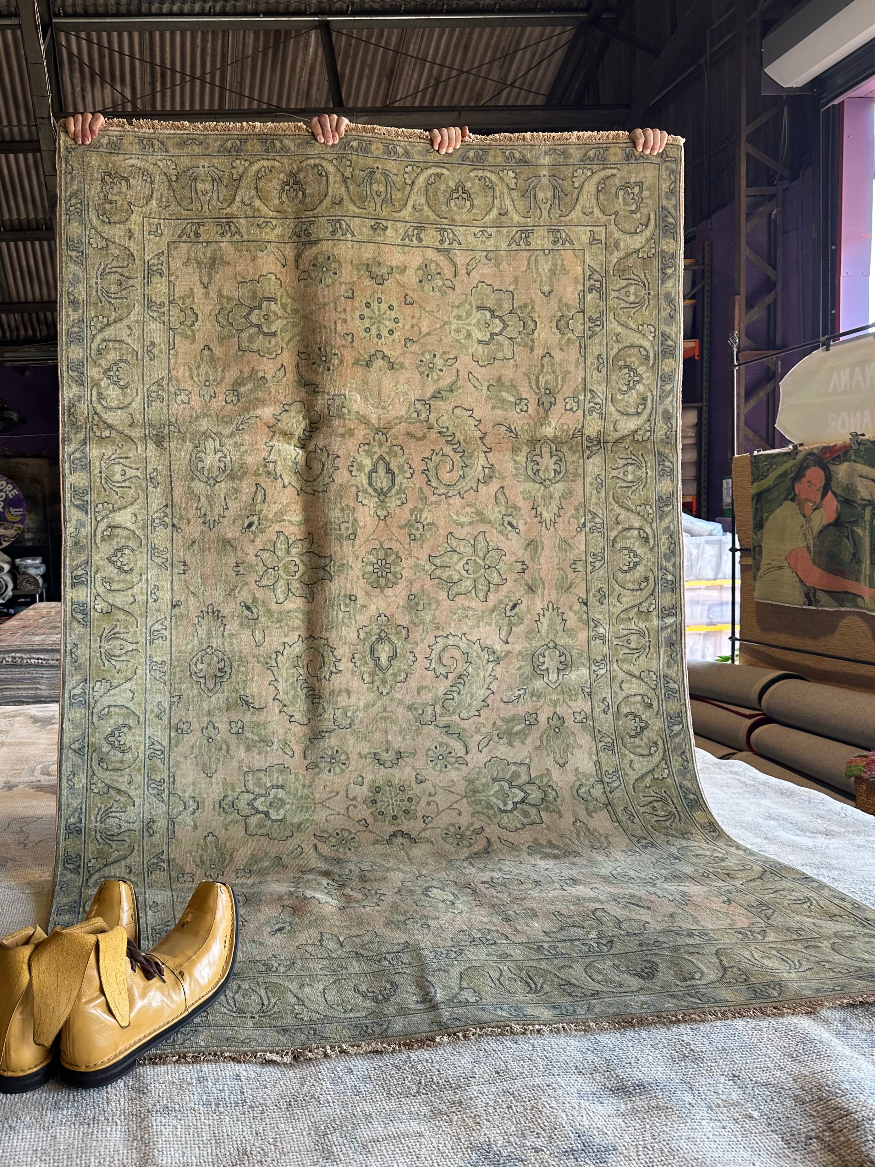 Arischa Conner 4.10x7.7 Pink Hand-Knotted Ziegler Rug