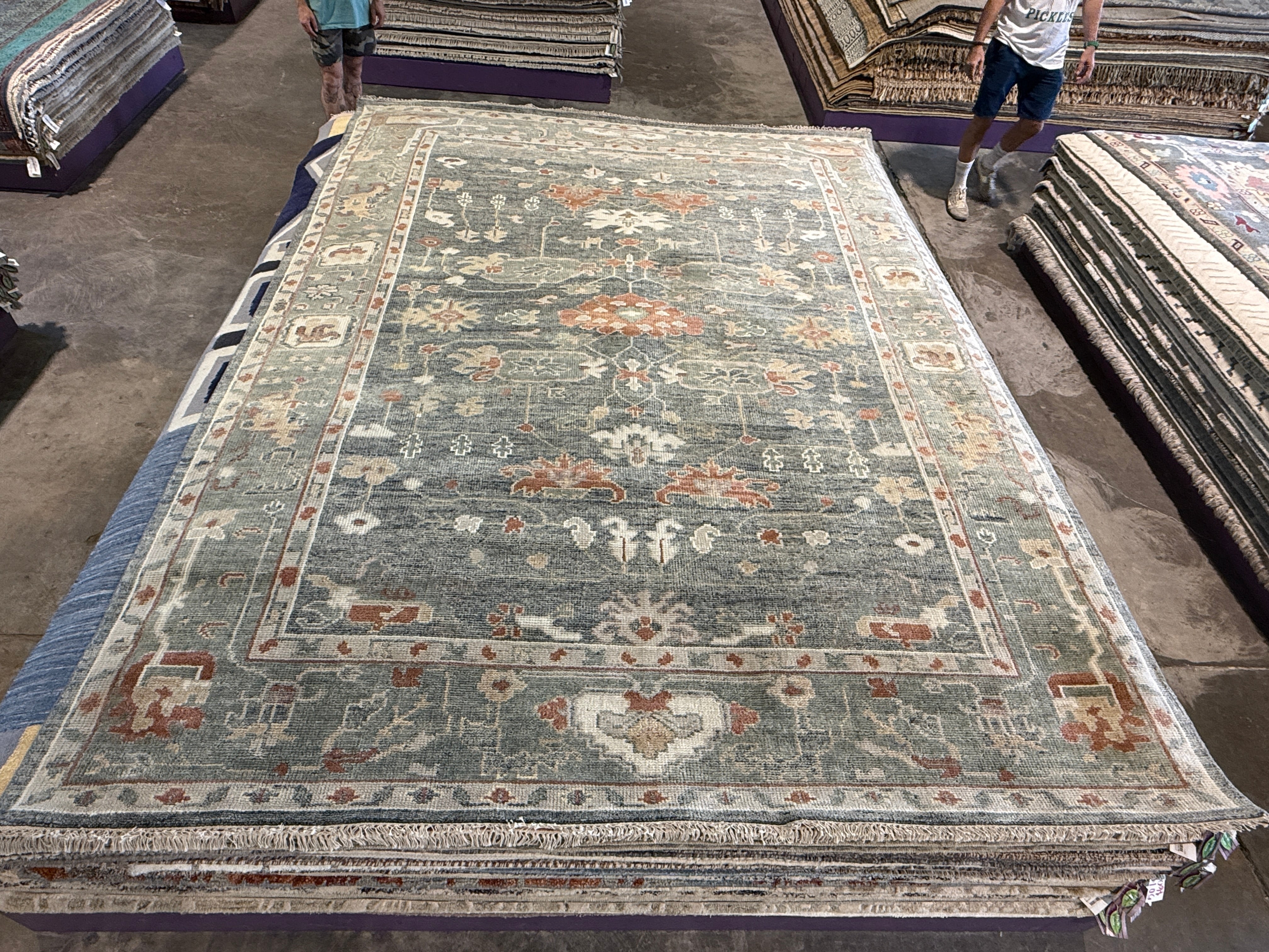 Nicole Blais 9x12 Grey Hand-Knotted Oushak Rug