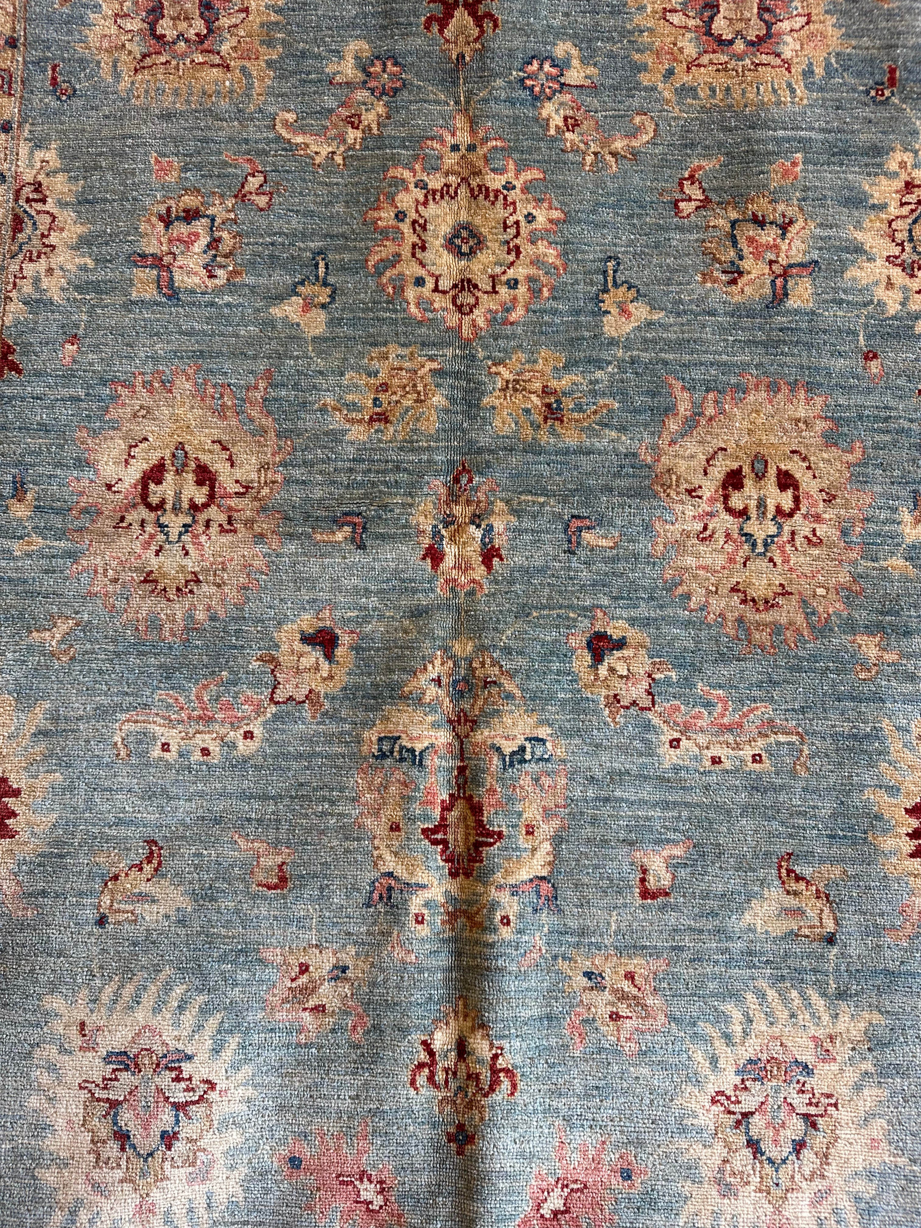 Lisa Poe 4.11x7.5 Blue Hand-Knotted Farhan Rug