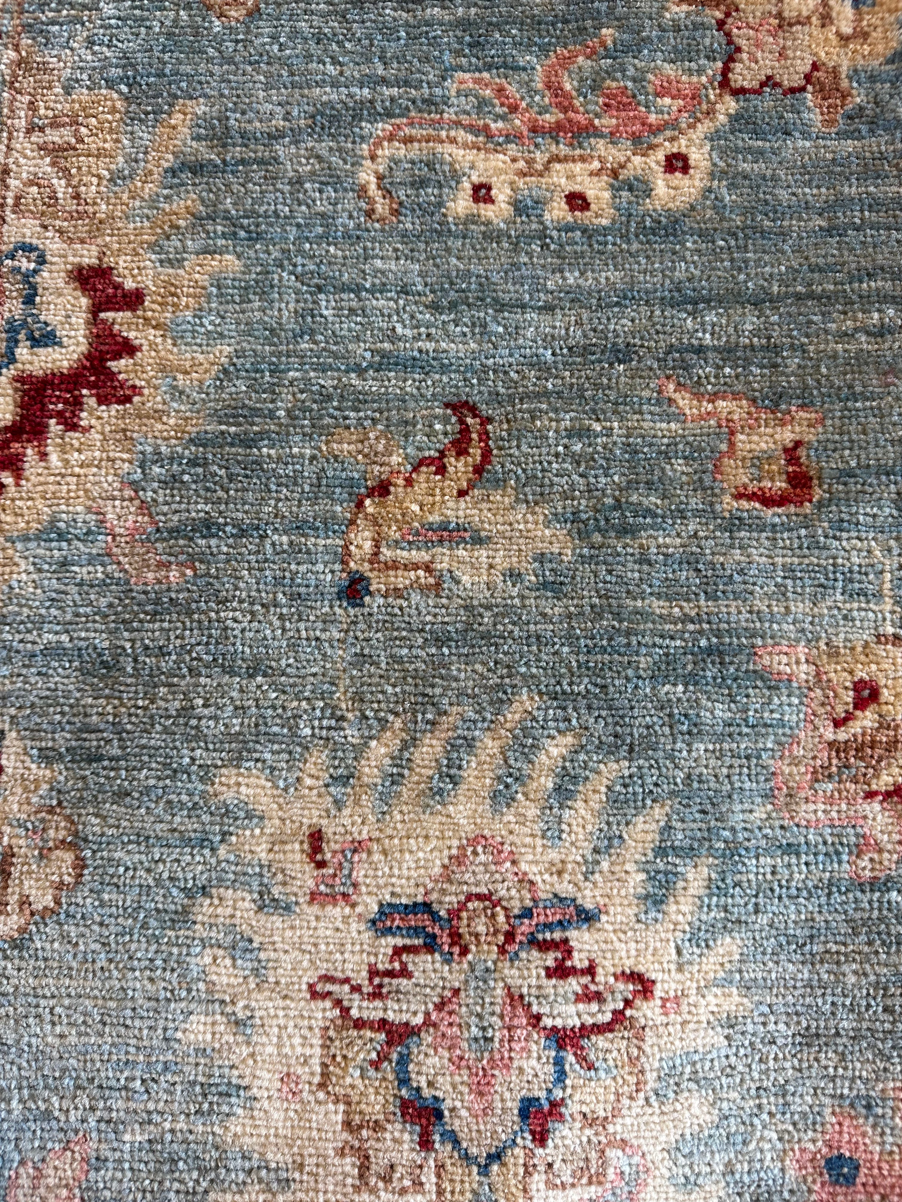 Lisa Poe 4.11x7.5 Blue Hand-Knotted Farhan Rug