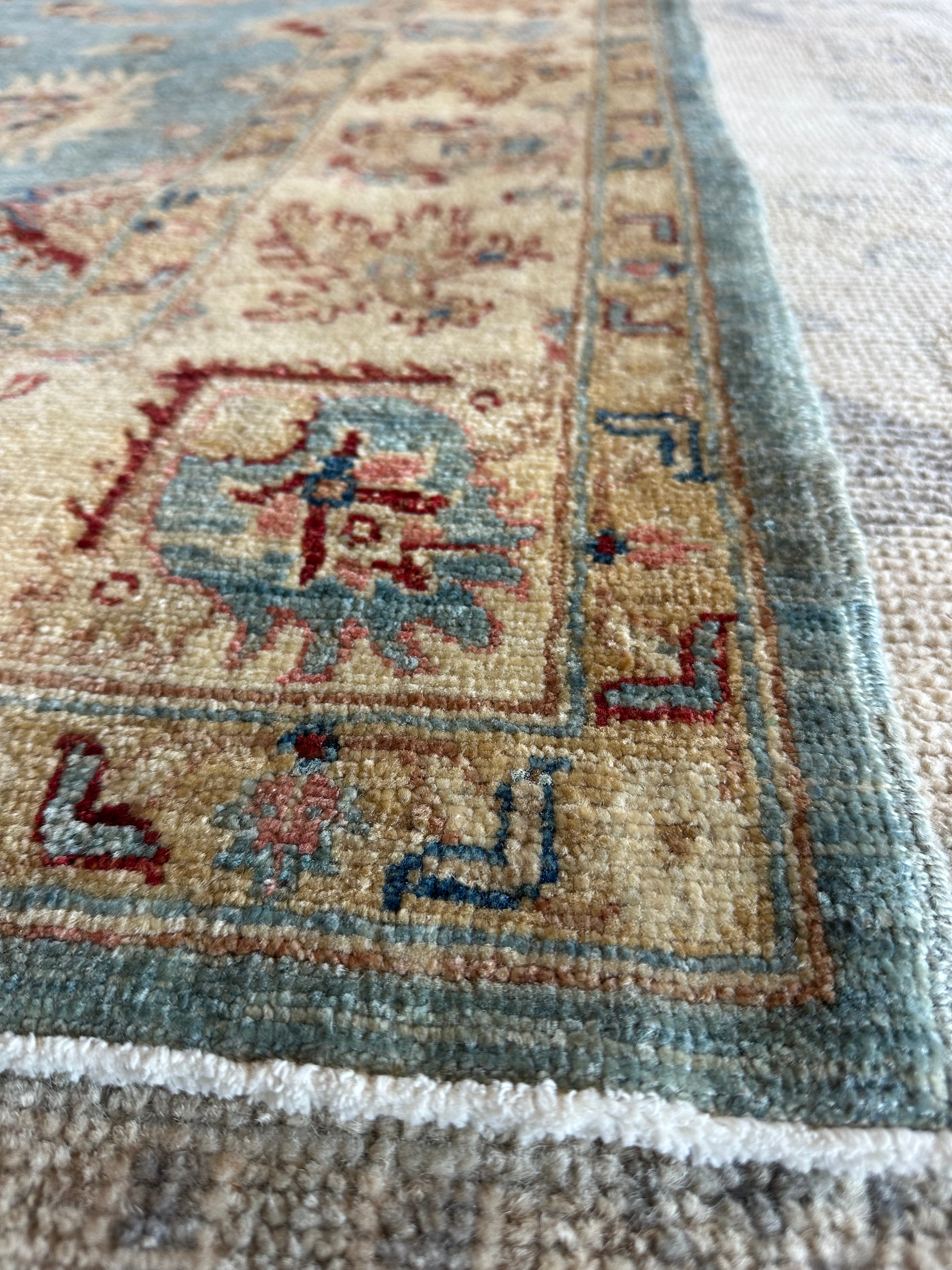 Lisa Poe 4.11x7.5 Blue Hand-Knotted Farhan Rug