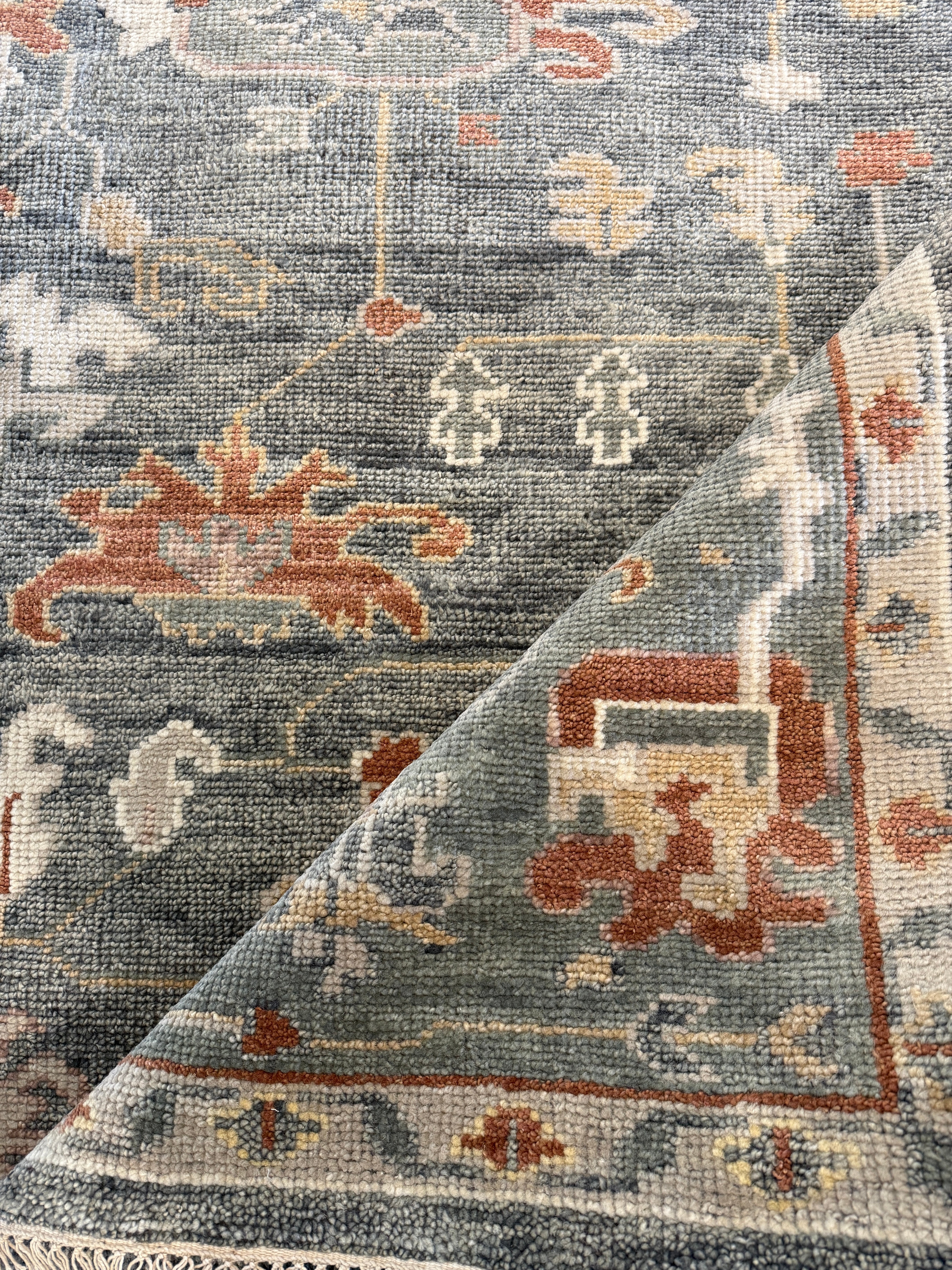 Nicole Blais 9x12 Grey Hand-Knotted Oushak Rug