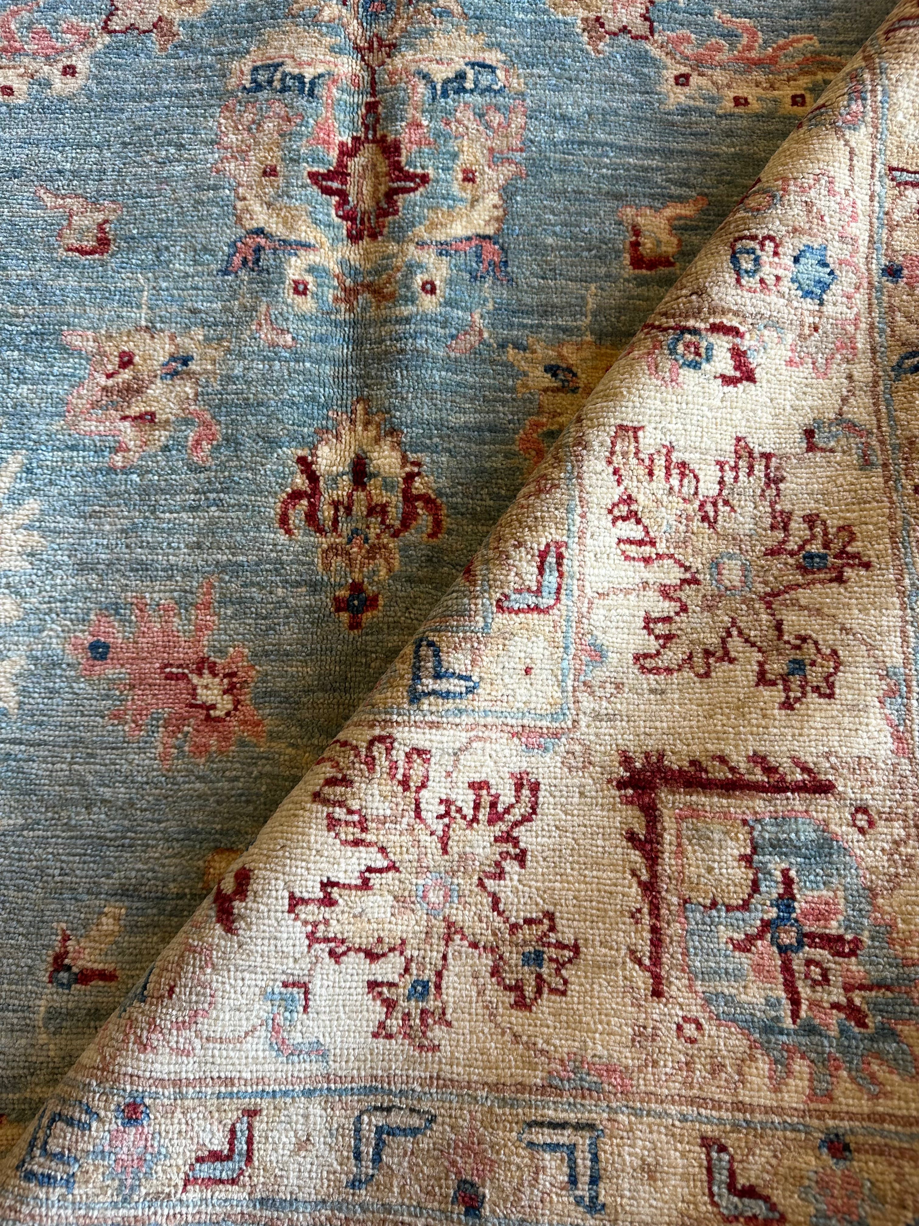 Lisa Poe 4.11x7.5 Blue Hand-Knotted Farhan Rug