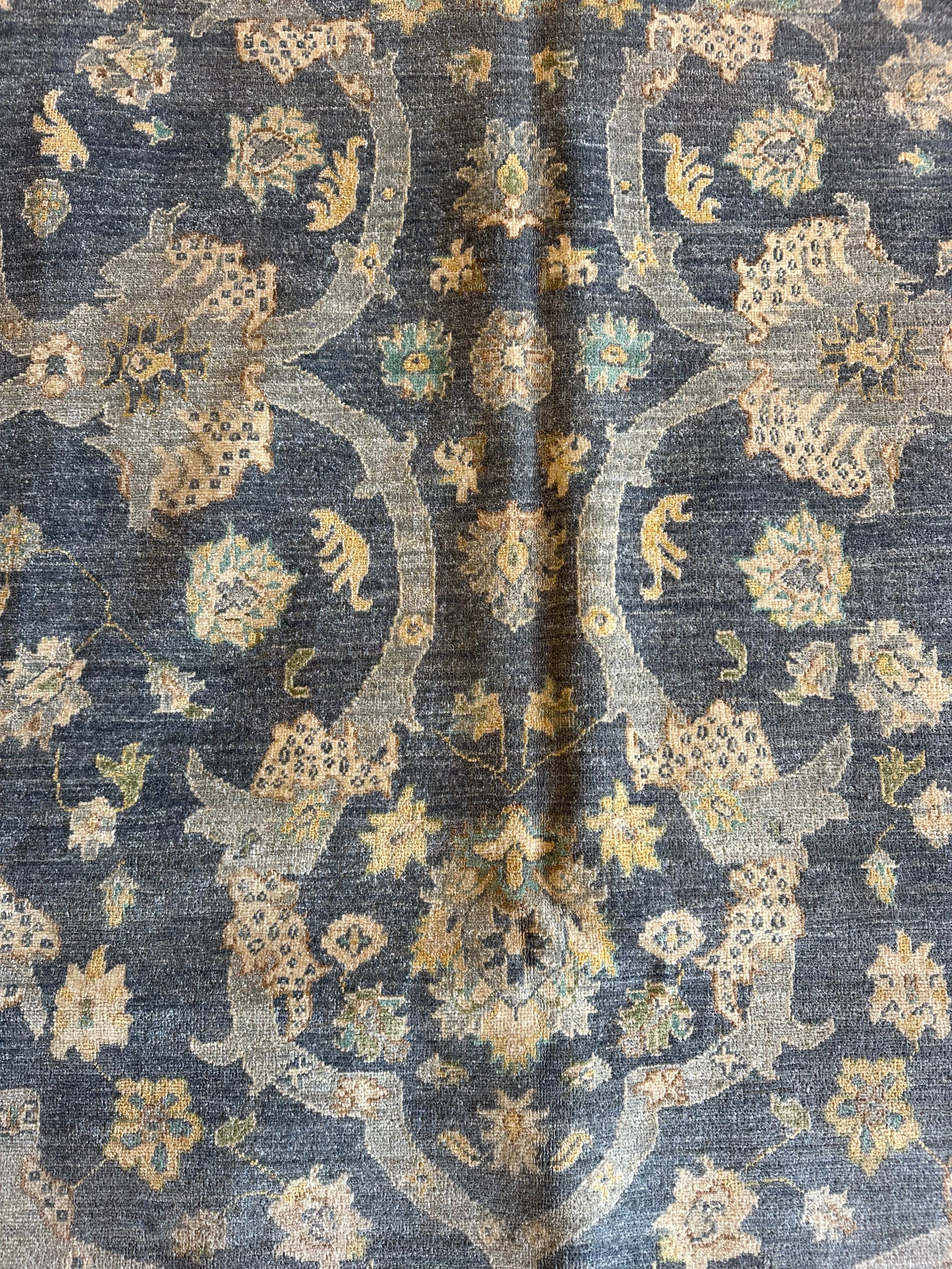Shannon Beshears 6x8.6 Blue Hand-Knotted Farhan Rug